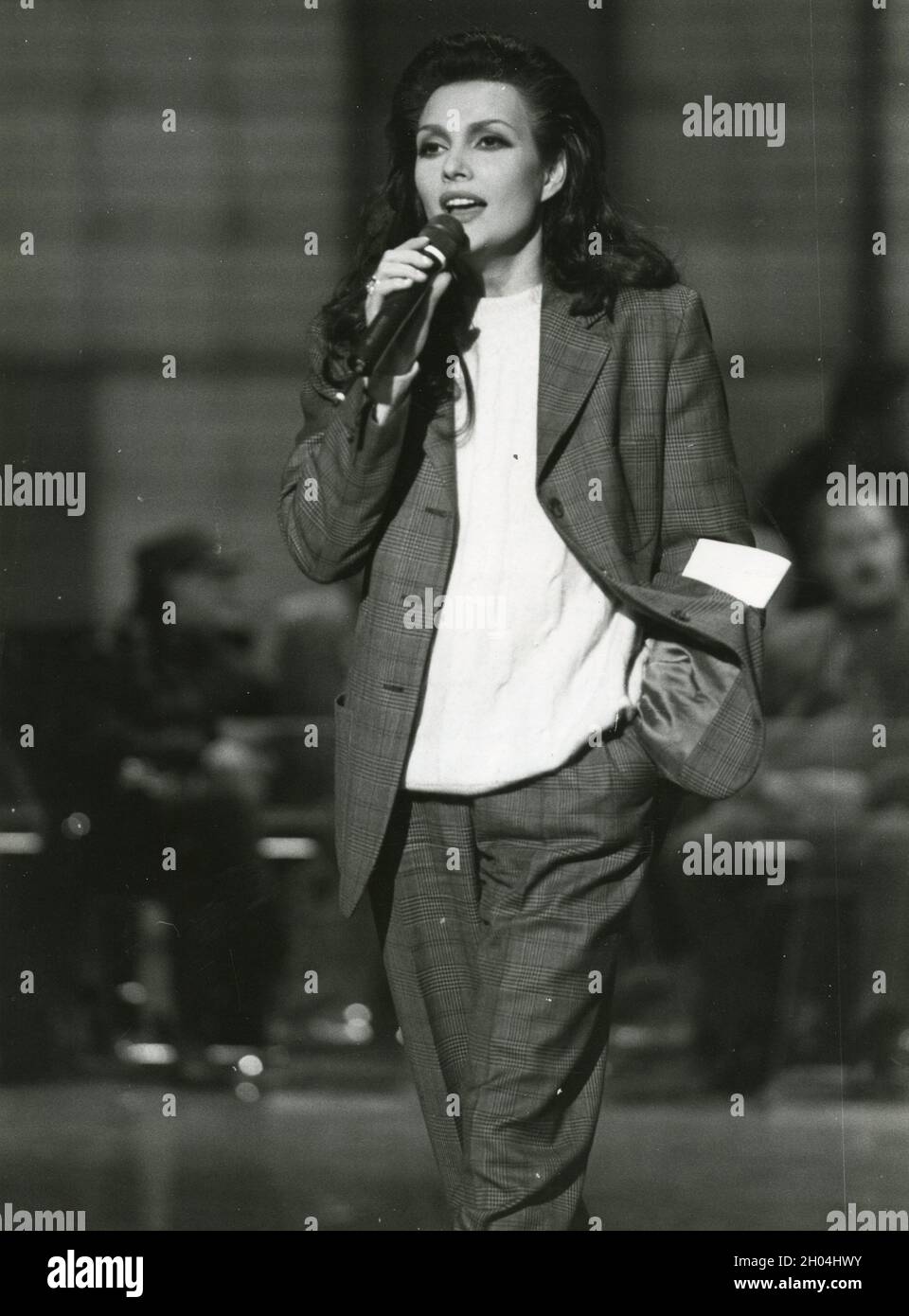 Italienische Sängerin Anna Oxa, 1989 Stockfoto
