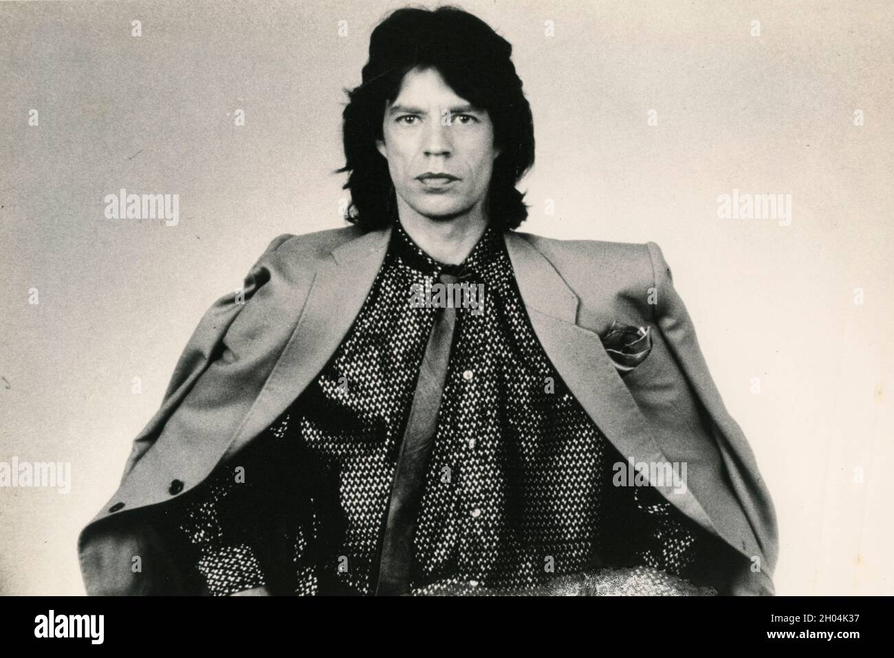 Mick Jagger, englischer Sänger und Songwriter, 1980er Jahre Stockfoto