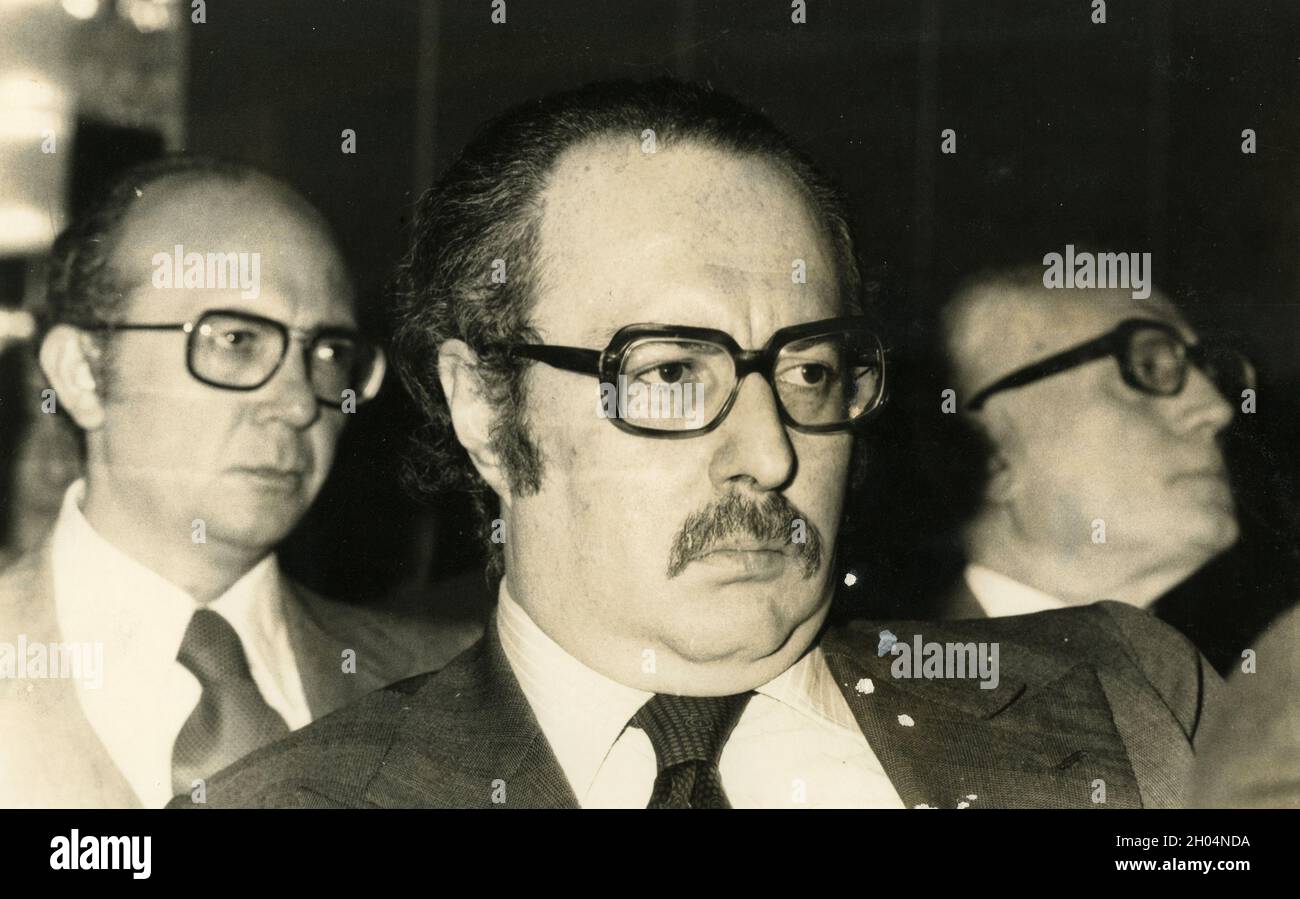 Der italienische Politiker Antonio Del Pennino, 1980er Jahre Stockfoto