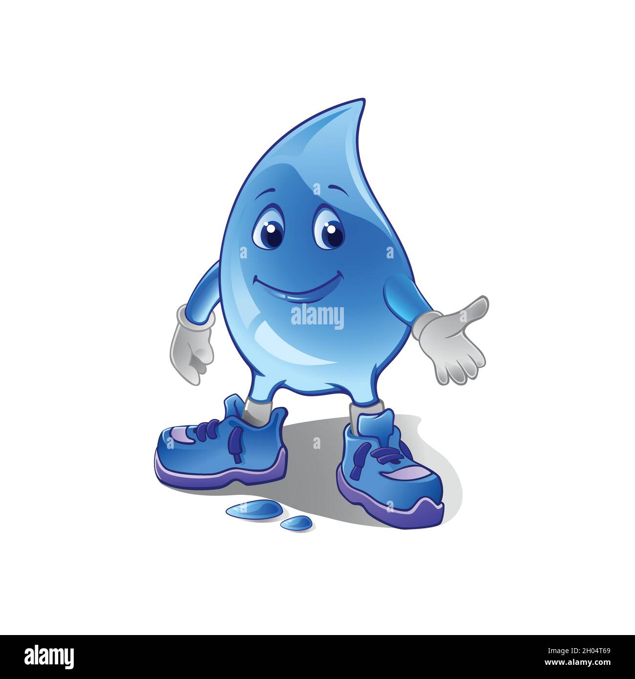 Wassertropfen Zeichentrickfigur isoliert auf weißem Hintergrund. Vektor-Illustration eines Wassertropfen Cartoon-Charakter. Stock Vektor