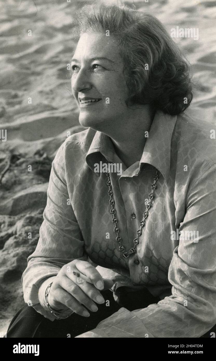 Italienische Dichterin und Übersetzerin Maria Luisa Spaziani, 1970er Jahre Stockfoto