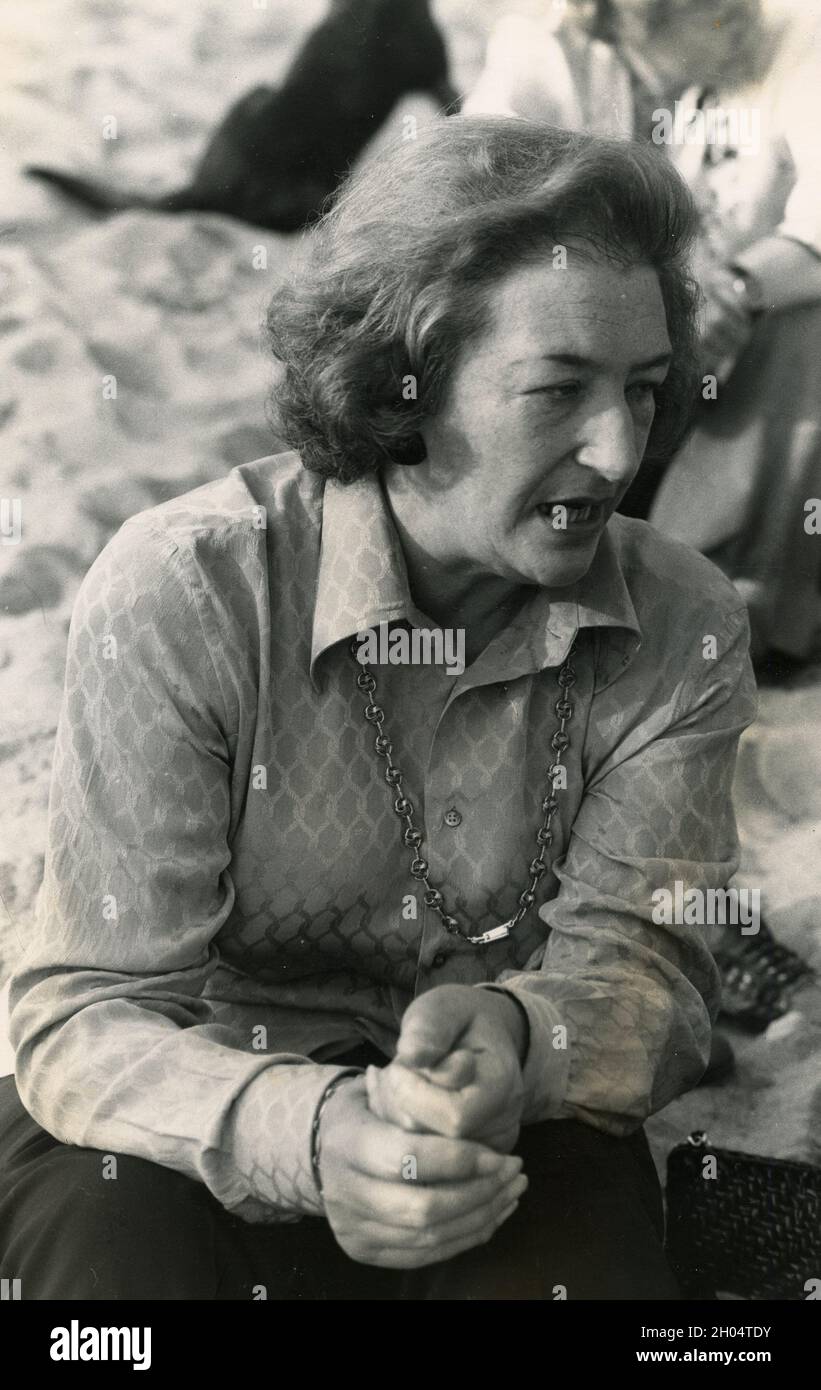 Italienische Dichterin und Übersetzerin Maria Luisa Spaziani, 1970er Jahre Stockfoto