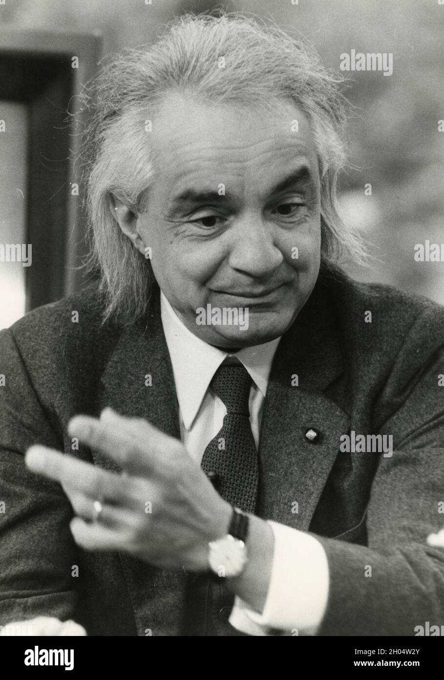 Der italienische Atomphysiker Antonino Zichichi, 1980er Jahre Stockfoto