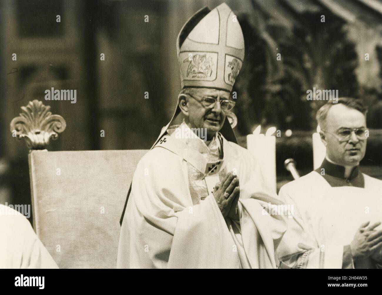 Leiter der katholischen Kirche Papst Paul VI, 1970er Jahre Stockfoto