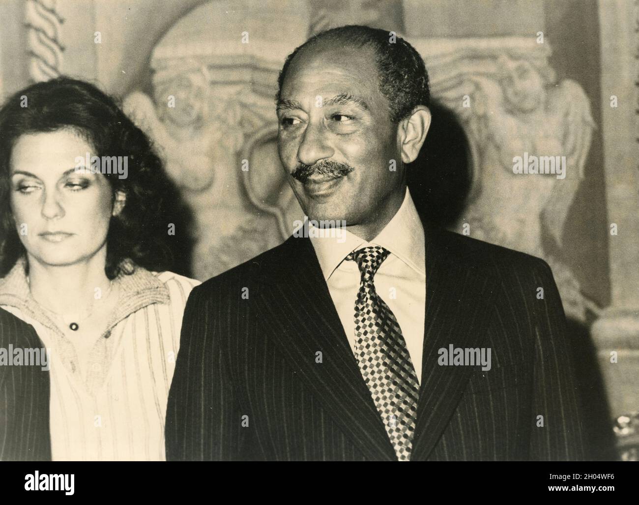Ägyptischer Politiker Präsident Anwar Sadat, 1970er Jahre Stockfoto
