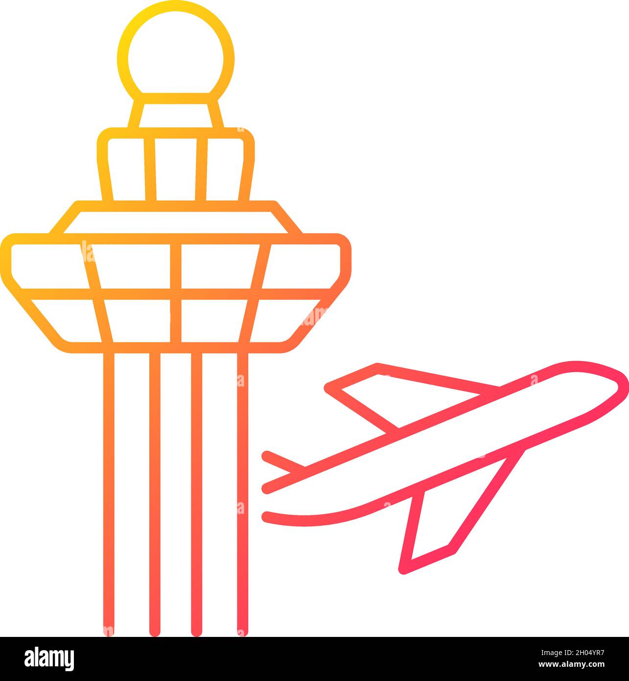 Changi Airport Control Tower Gradient Linear Vector Icon Stock Vektor