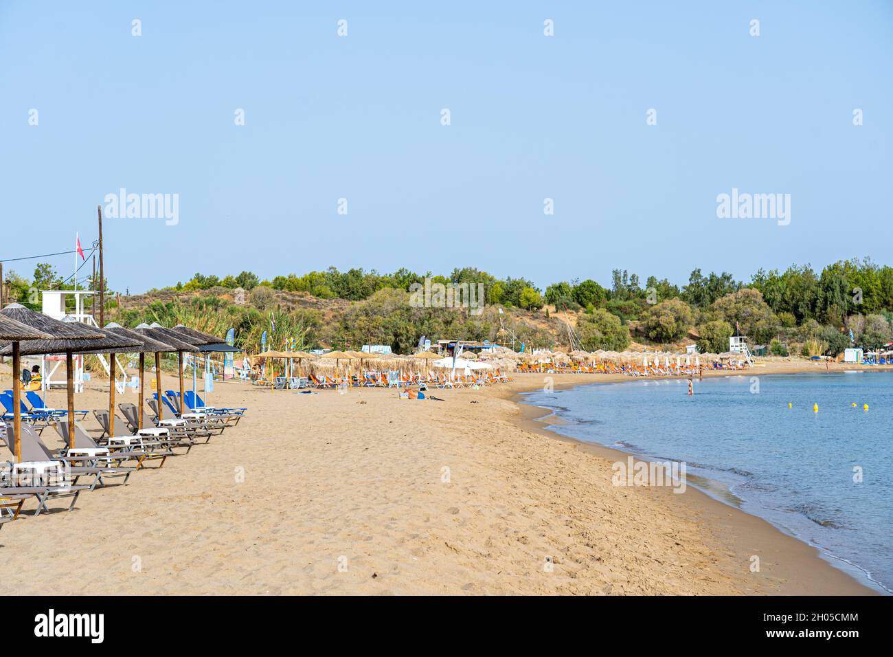 Goldener Strand in der Nähe von Chania auf Kreta, Griechenland Stockfoto