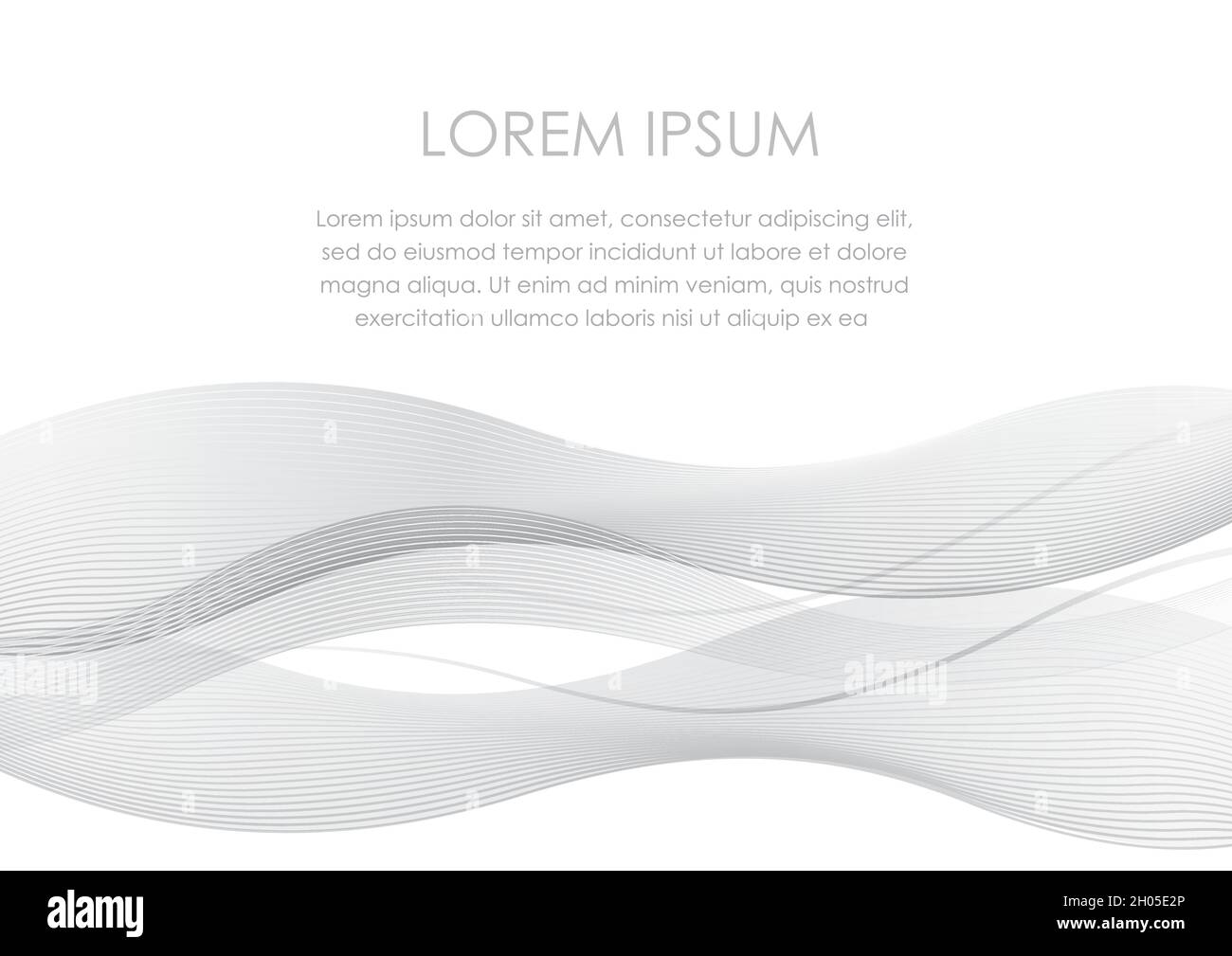 Abstrakter Nahtloser Hintergrund Mit Grauen Welligen Linien Und Textabstand, Vektorgrafik. Stock Vektor