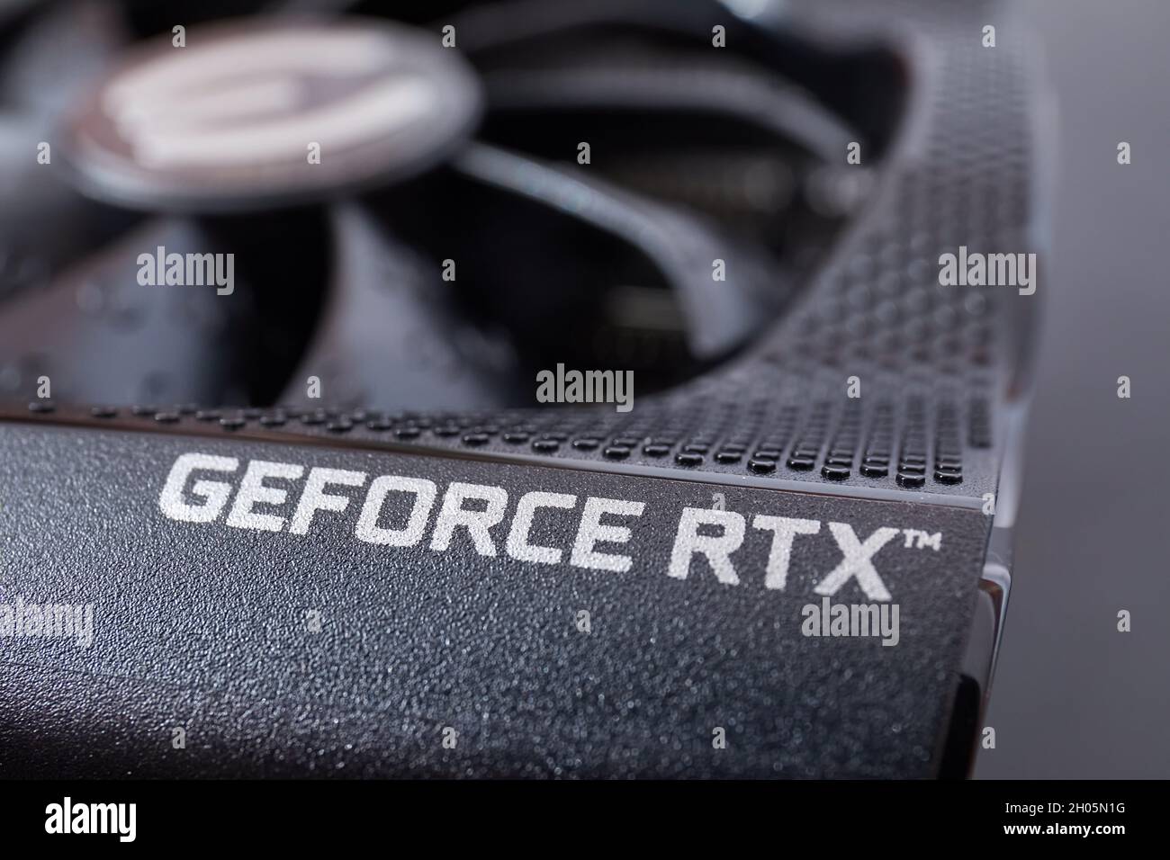 Details der GeForce RTX 3080 Nvidia GPU-Grafikkarte Stockfoto