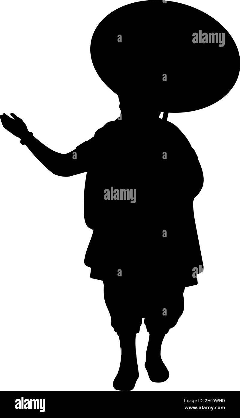 Silhouette Onam Mahabali König. Frohes Onam. Indische Kultur und Religion Stock Vektor