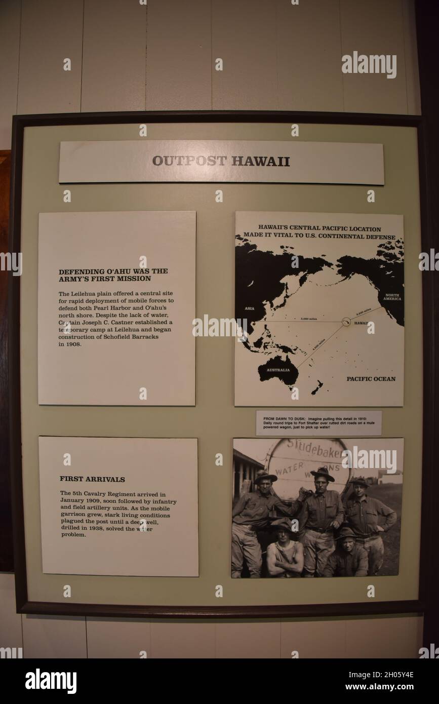 Oahu, Hi. USA 6/7&8/2021. Schofield Barracks Tropic Lighting Museum. Ist. Der 25. Infanterie-Division. Stockfoto