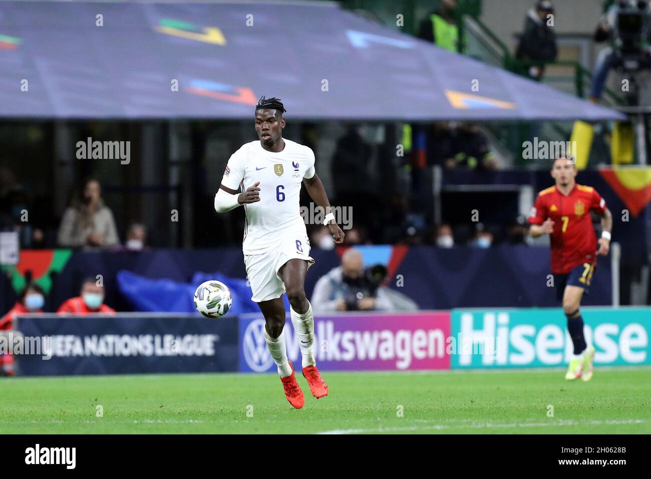 Paul Pogba von Frankreich in Aktion während des UEFA Nations League-Finalmatches zwischen Spanien und Frankreich . Stockfoto