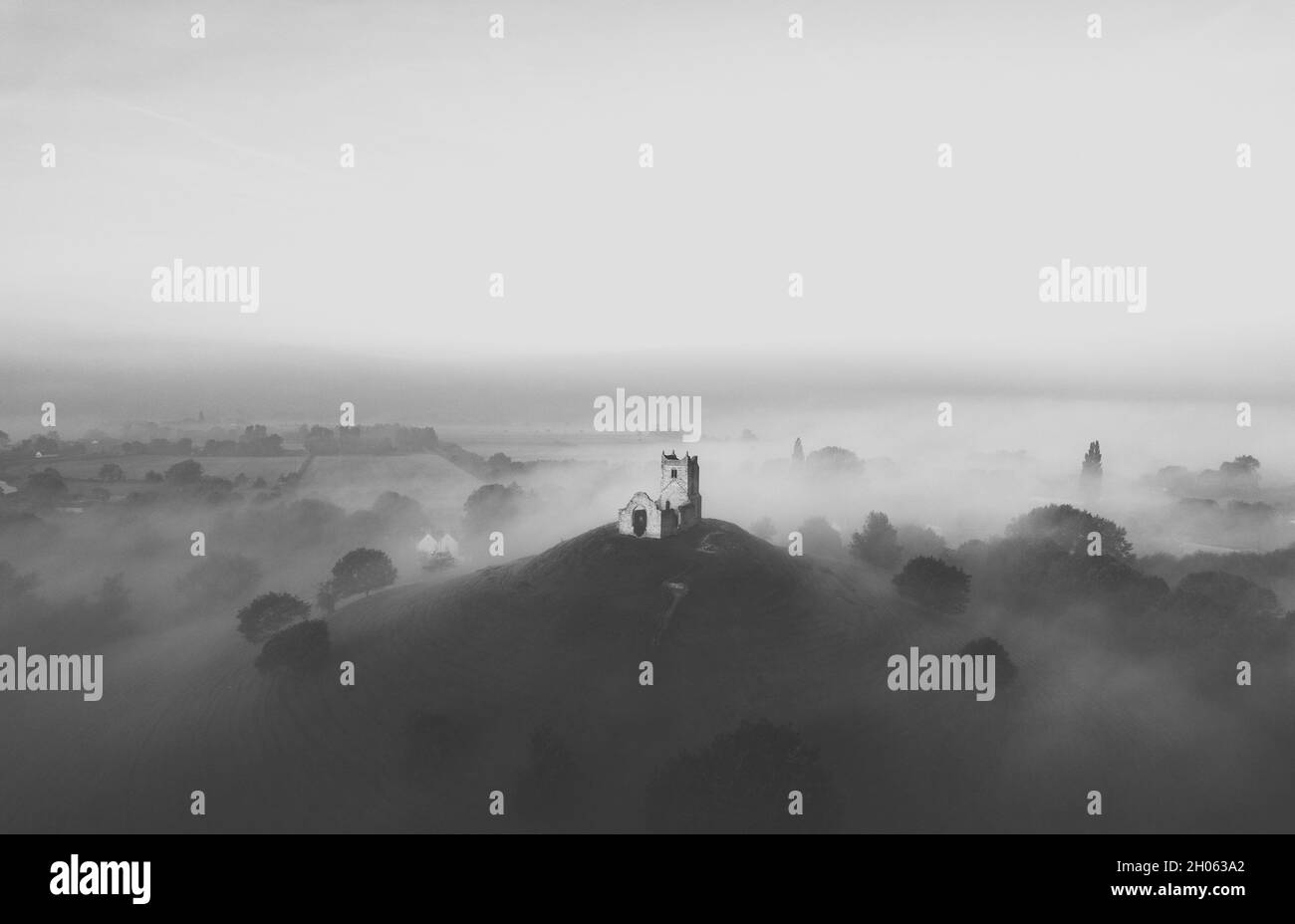 Burrow Mump, Somerset Stockfoto