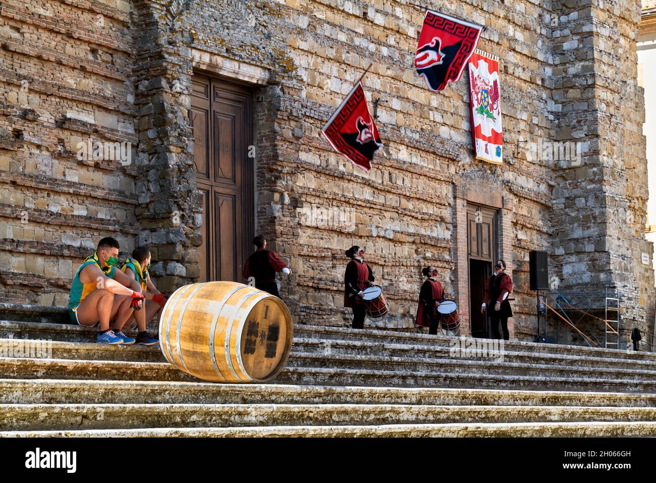 Montepulciano Toskana Italien. Bravio delle botti Traditionelles Festival Stockfoto