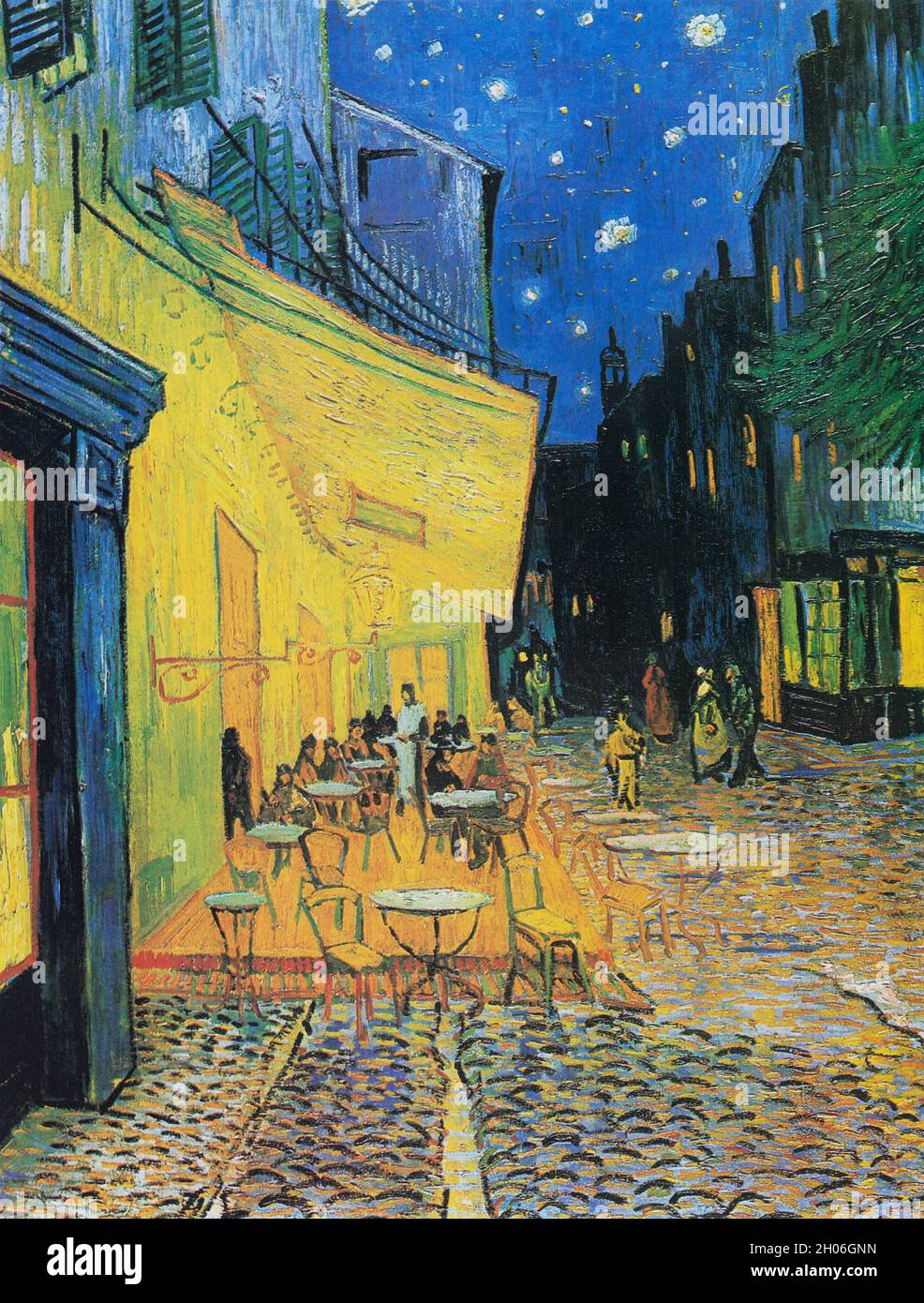 Vincent van Gogh Café Terrasse bei Nacht (1888). Stockfoto