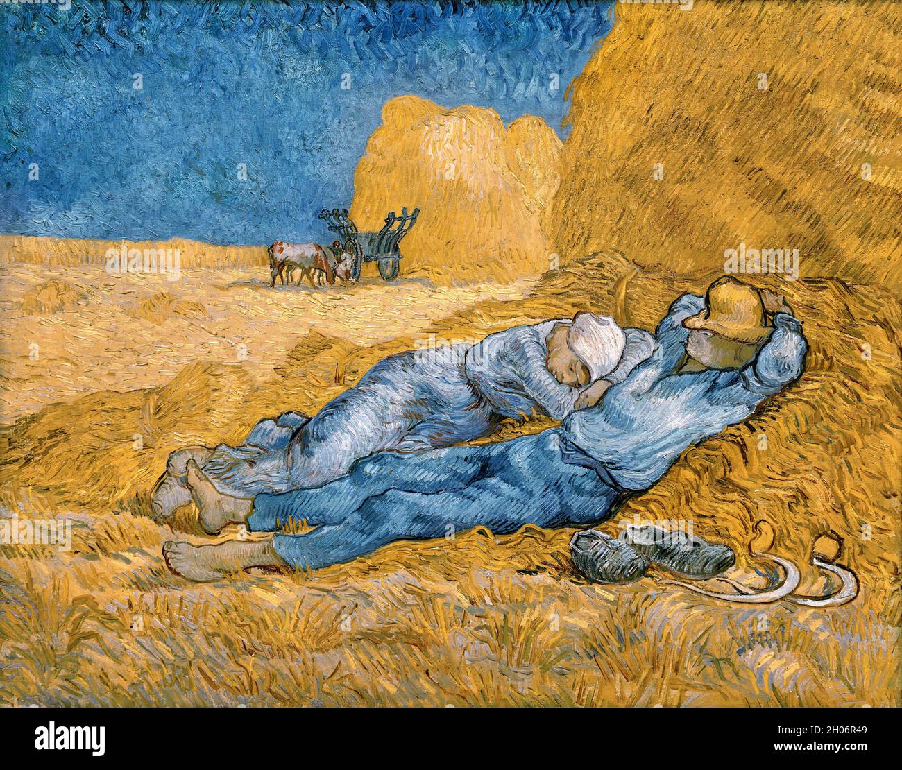 Vincent van Gogh die Siesta (1890). Stockfoto