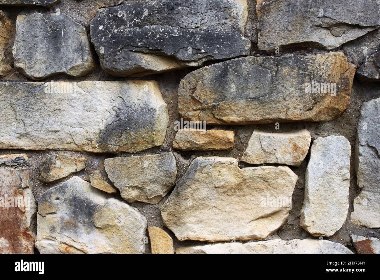 Eine Wand aus weißem Sandstein Stockfoto