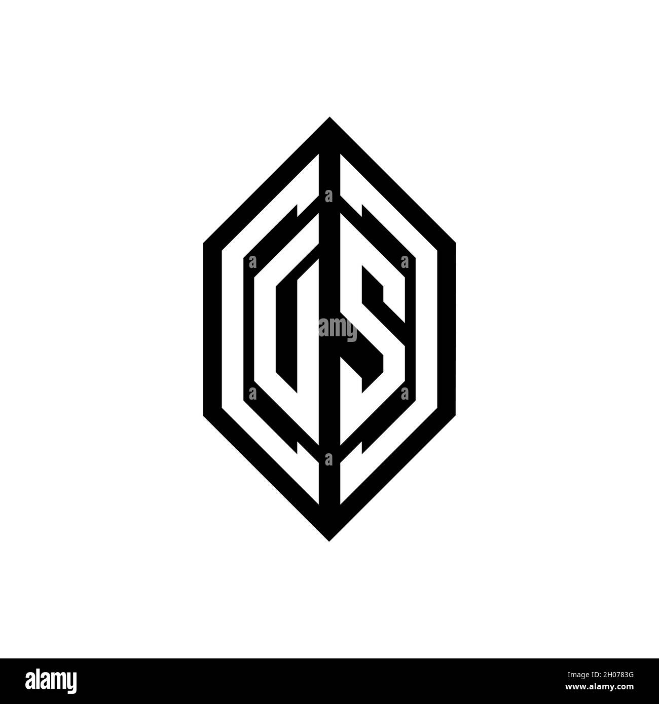 DS-Logo mit geometrischer Form Vektor Monogramm Design-Vorlage auf weißem Hintergrund isoliert Stock Vektor