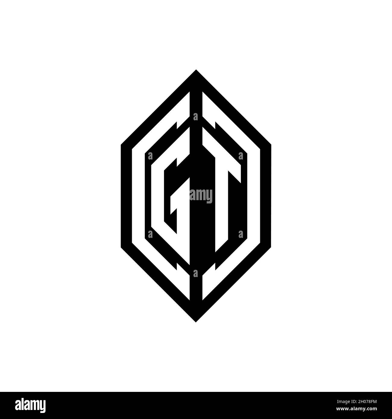 GT-Logo mit geometrischer Form Vektor Monogramm Design-Vorlage auf weißem Hintergrund isoliert Stock Vektor