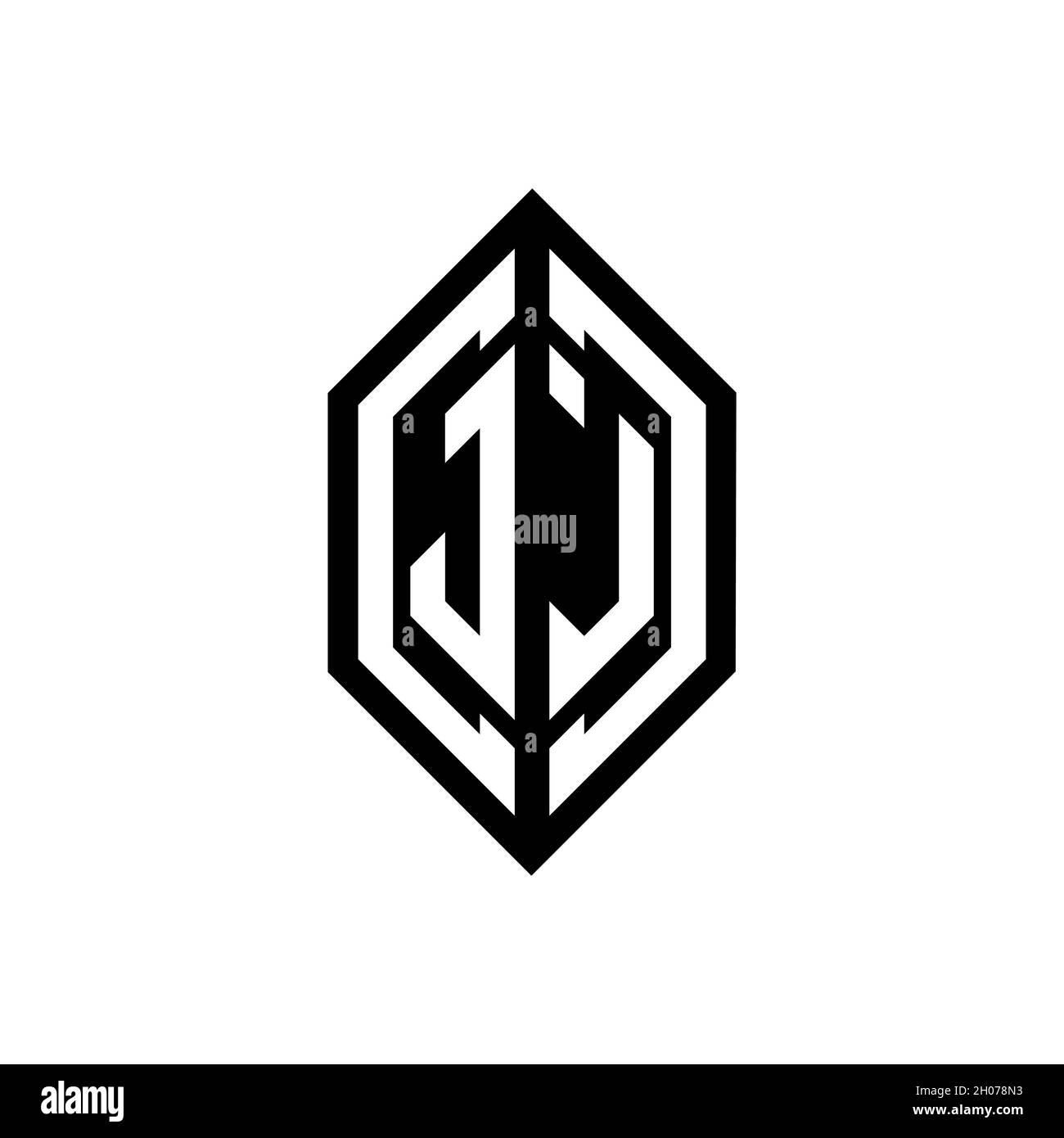 JL-Logo mit geometrischer Form Vektor Monogramm Design-Vorlage isoliert auf weißem Hintergrund Stock Vektor