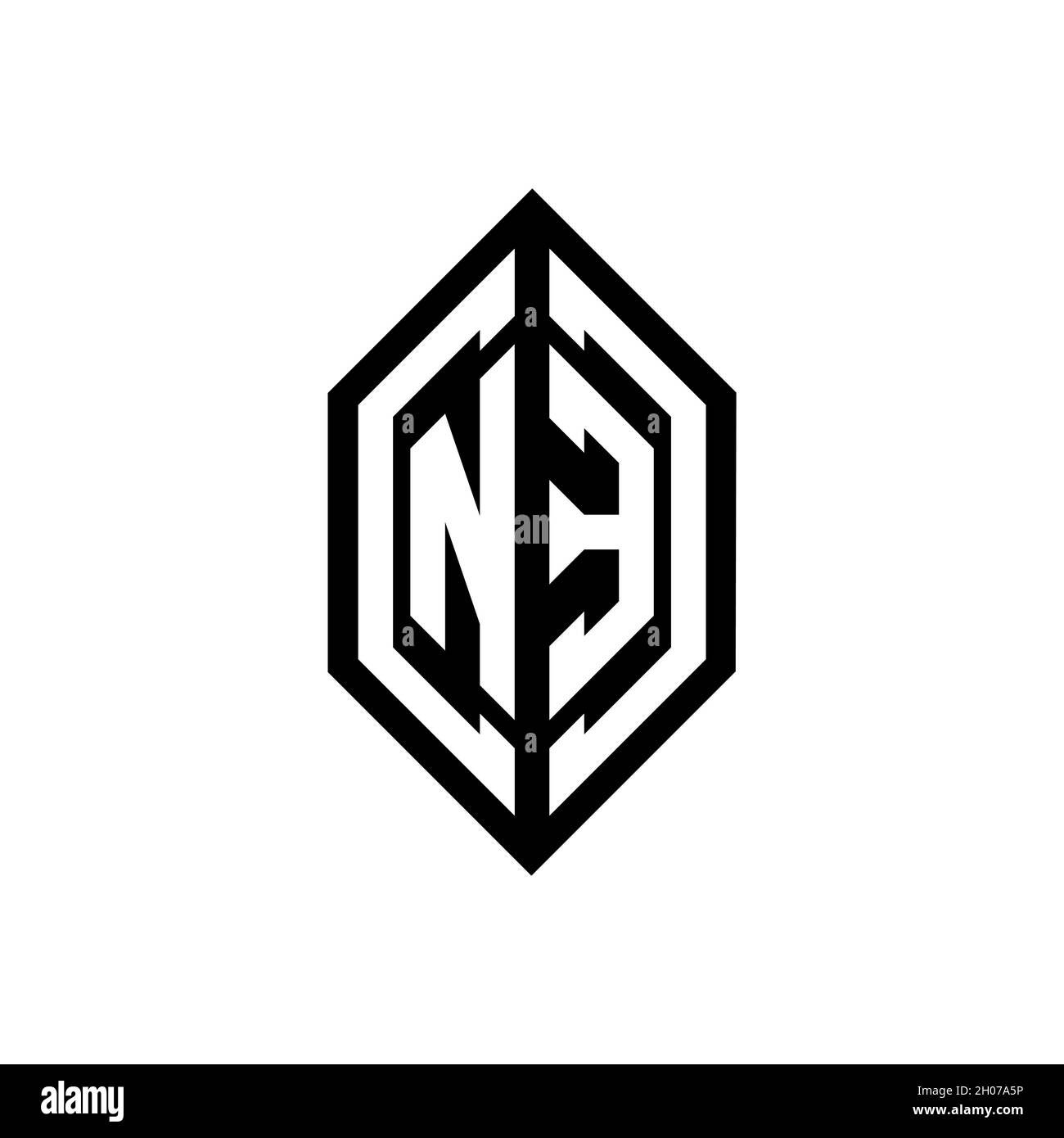 NE-Logo mit geometrischer Form Vektor Monogramm Design-Vorlage auf weißem Hintergrund isoliert Stock Vektor