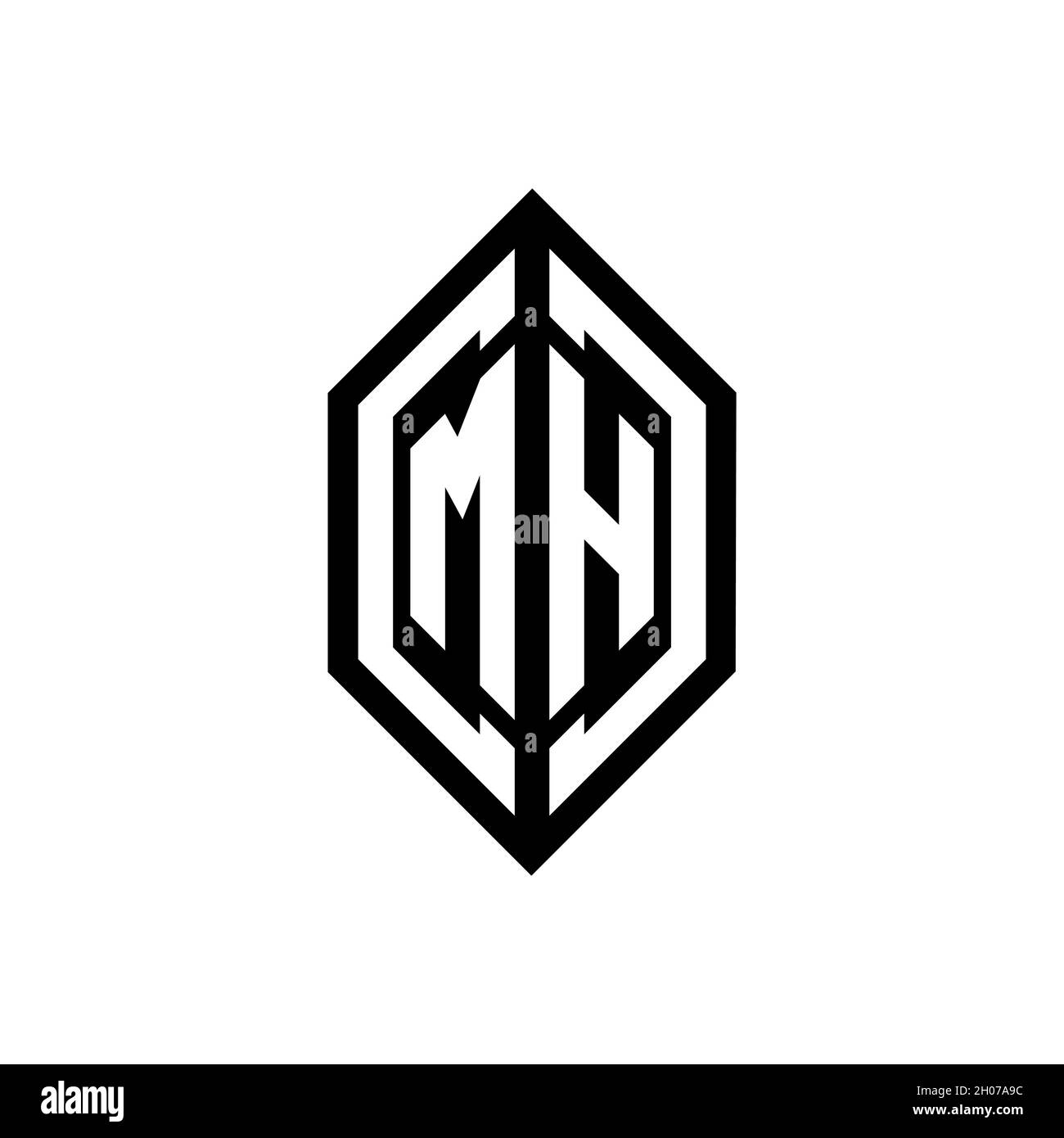 MH-Logo mit geometrischer Form Vektor Monogramm Design-Vorlage auf weißem Hintergrund isoliert Stock Vektor