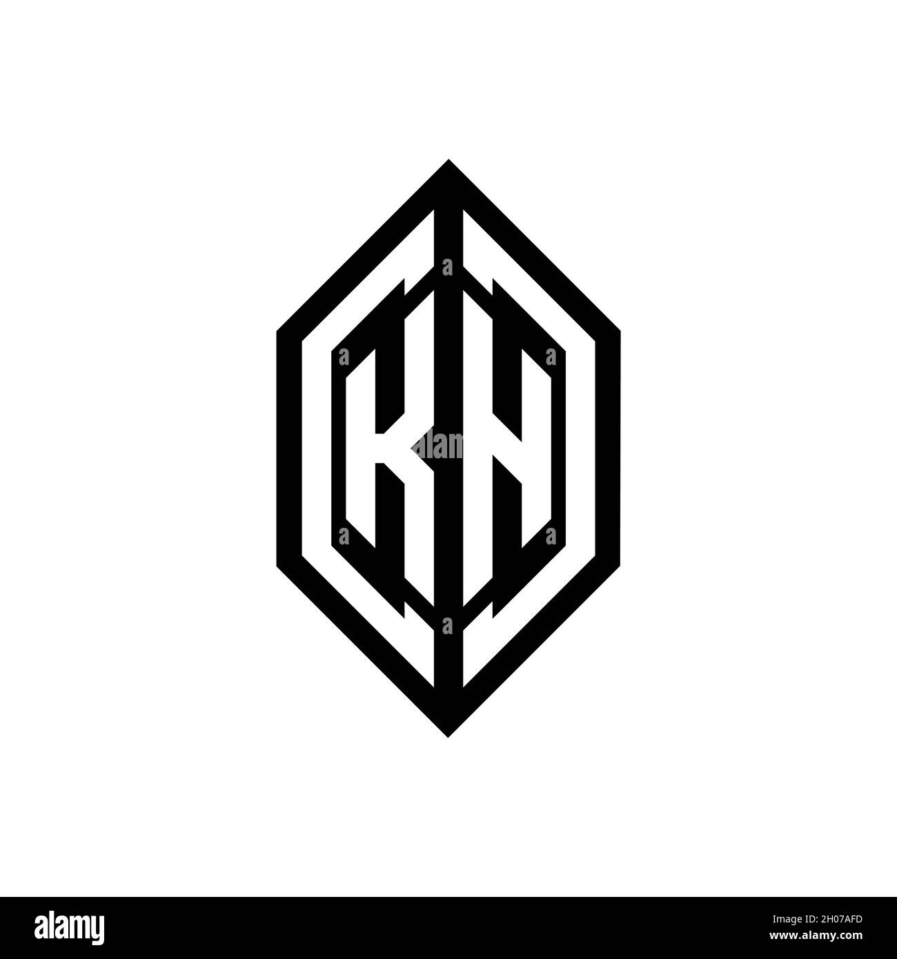 KH-Logo mit geometrischer Form Vektor Monogramm Design-Vorlage auf weißem Hintergrund isoliert Stock Vektor