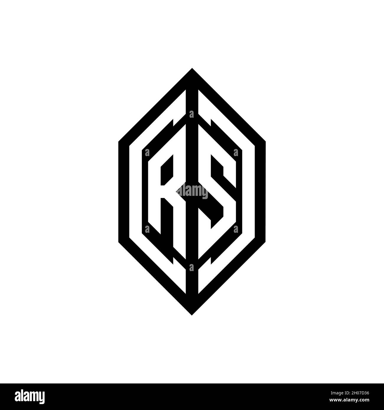 RS-Logo mit geometrischer Form Vektor-Monogramm-Design-Vorlage isoliert auf weißem Hintergrund Stock Vektor