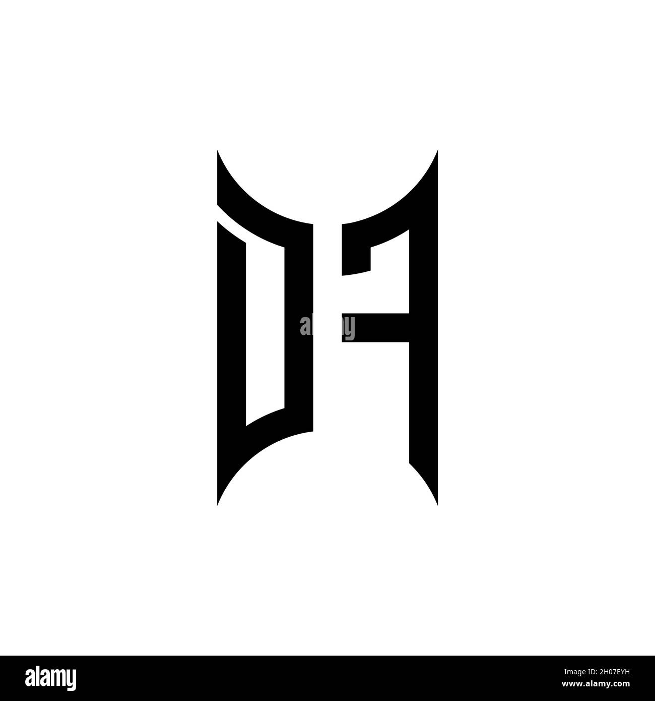 DF Monogram – Vorlage für geometrische Formen. Monogram Initial Design Vector auf isoliertem Hintergrund Stock Vektor