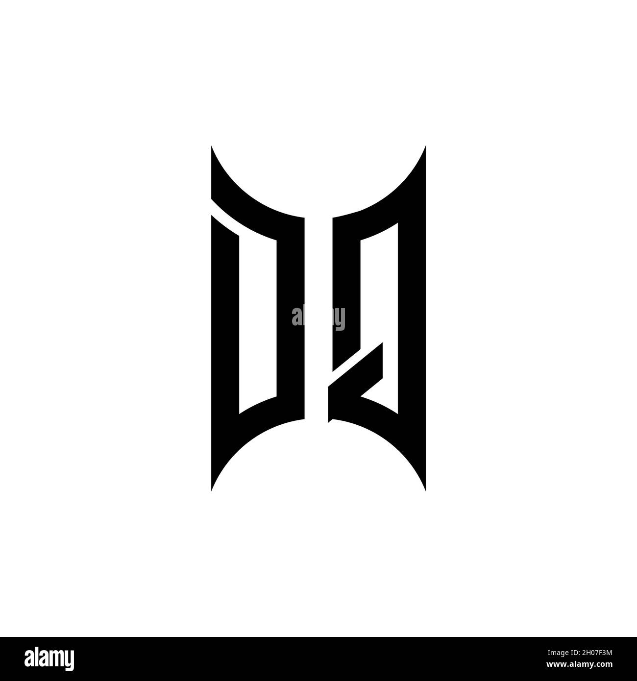 DQ Monogram – Vorlage für geometrische Formen. Monogram Initial Design Vector auf isoliertem Hintergrund Stock Vektor