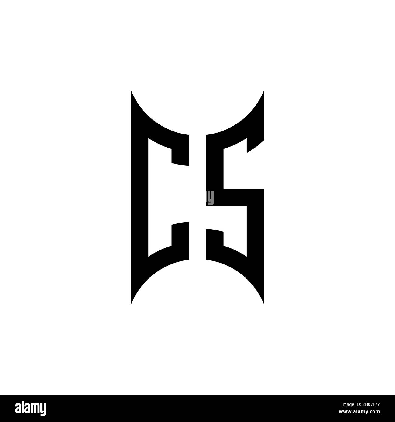 CS Monogram – Vorlage für geometrische Formen. Monogram Initial Design Vector auf isoliertem Hintergrund Stock Vektor