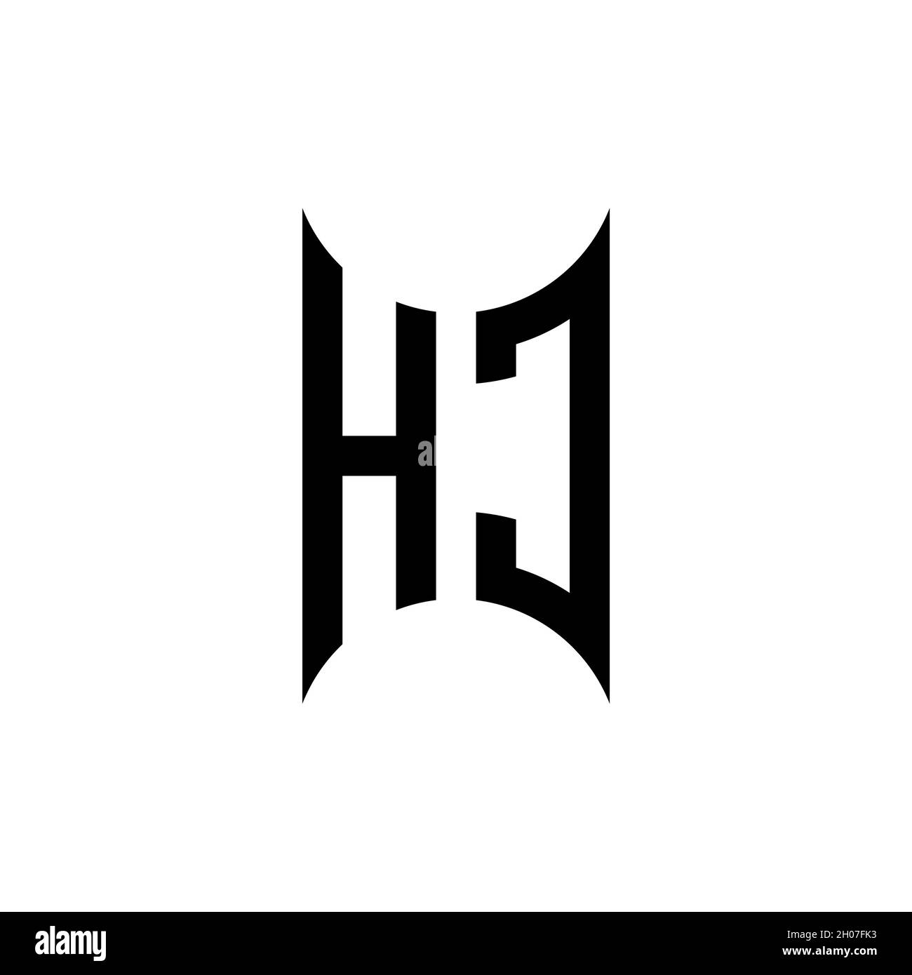 HC Monogram – Vorlage für geometrische Formen. Monogram Initial Design Vector auf isoliertem Hintergrund Stock Vektor