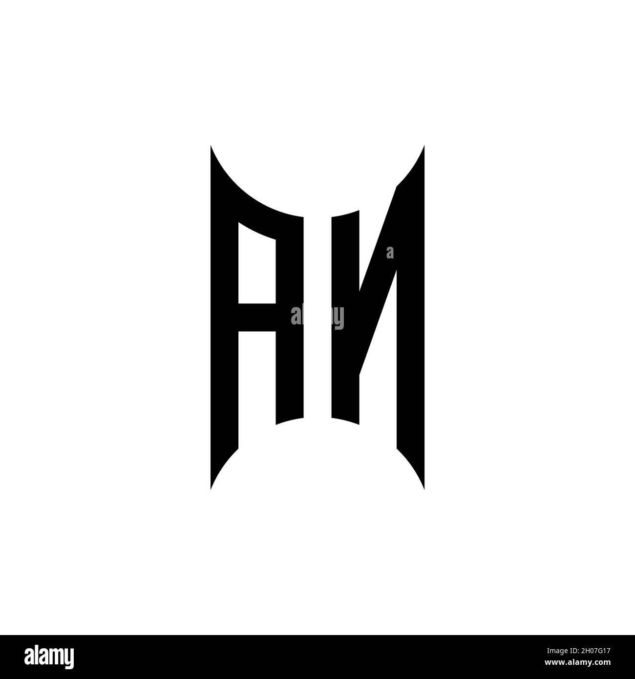 AM Monogram – Vorlage für geometrische Formen. Monogram Initial Design Vector auf isoliertem Hintergrund Stock Vektor