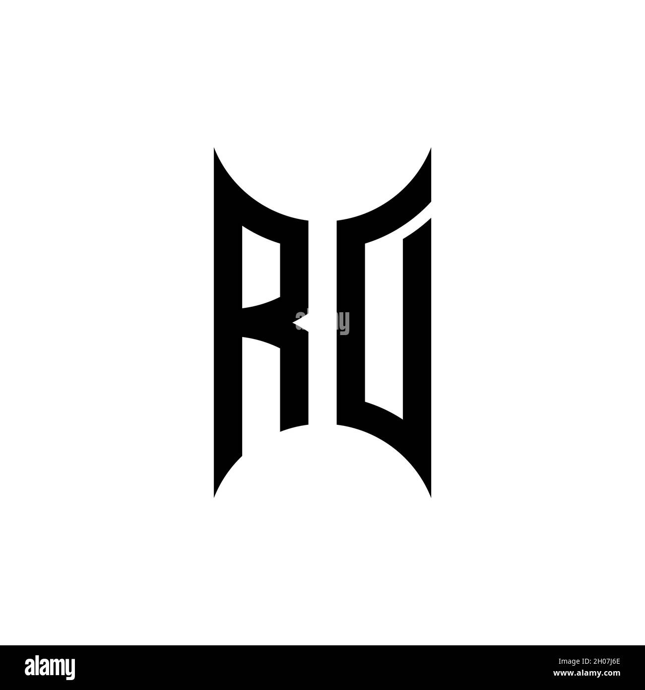 QD Monogram – Vorlage für geometrische Formen. Monogram Initial Design Vector auf isoliertem Hintergrund Stock Vektor