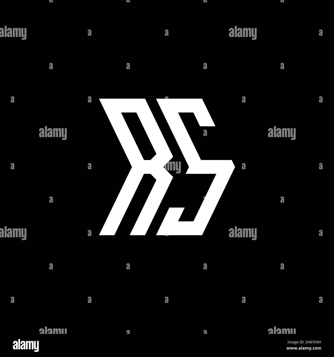 RS Monogram – Schablone für geometrische Formen. Monogram Initial Design Vector auf isoliertem Hintergrund Stock Vektor