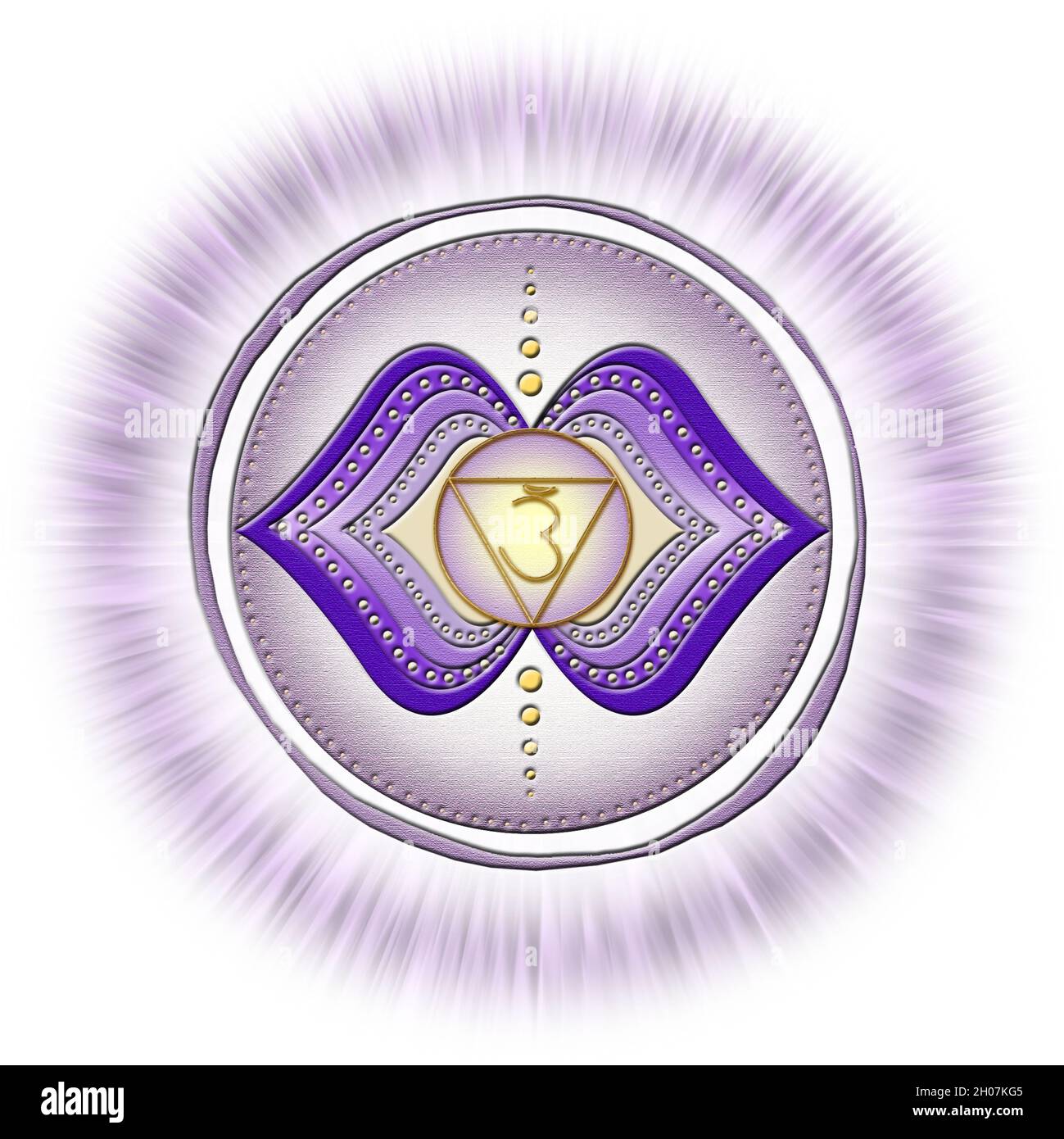 Chakra des dritten Auges - AJNA - Intuition, Klarheit, Meditation, Vertrauen - 'Ich SEHE' Stockfoto