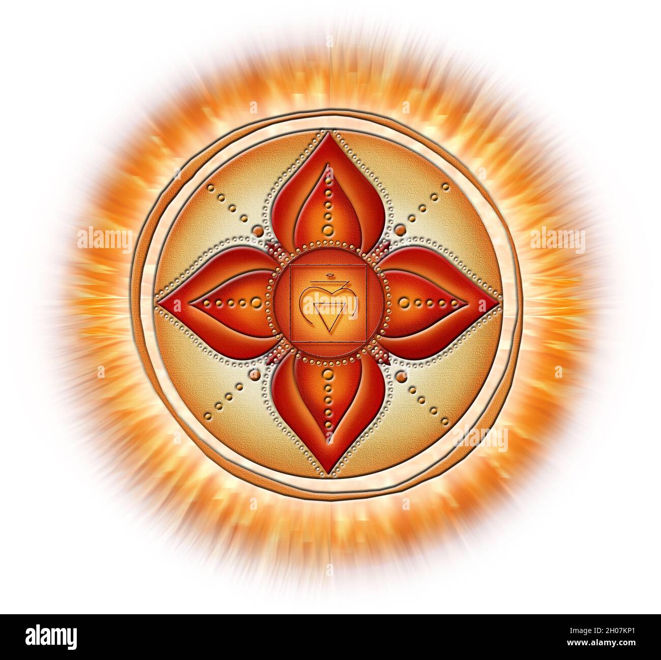 Wurzelchakra - MULADHARA - Energie, Stabilität, Komfort, Sicherheit - „Ich BIN“ Stockfoto