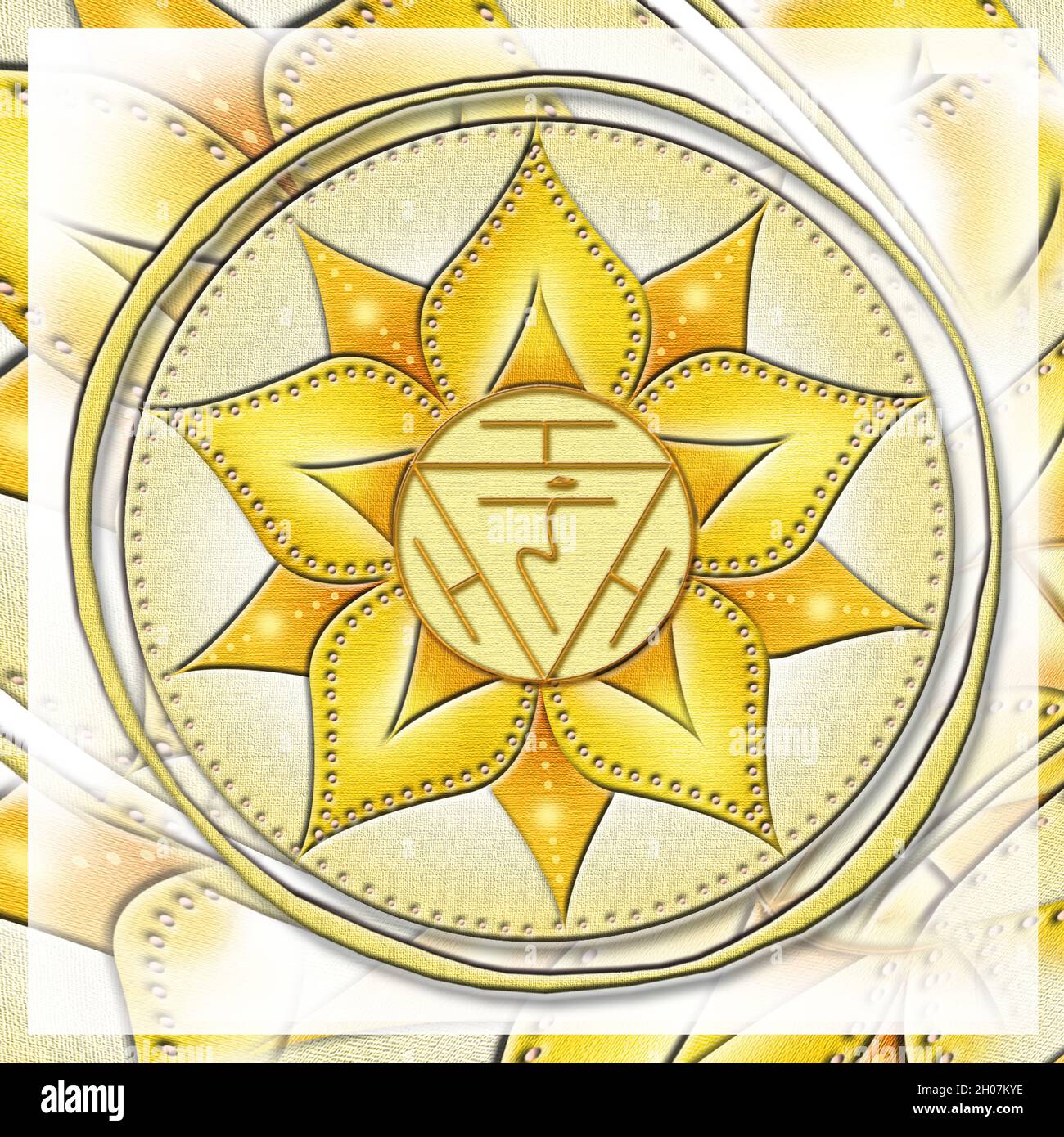 Solar Plexus Chakra - MANIPURA - Stärke, Persönlichkeit, Macht, Entschlossenheit - 'Ich TUE' Stockfoto