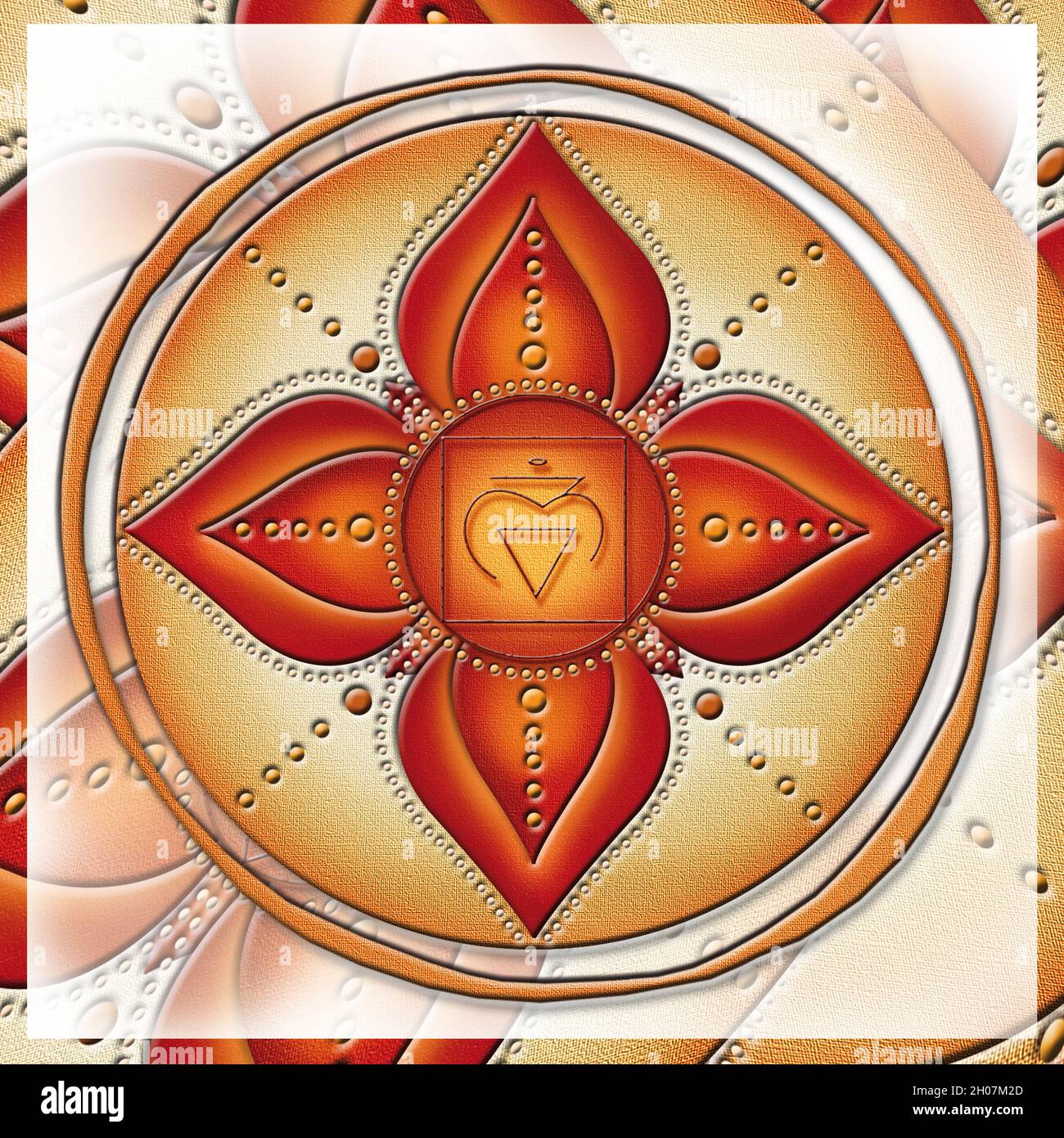 Wurzelchakra - MULADHARA - Energie, Stabilität, Komfort, Sicherheit - „Ich BIN“ Stockfoto