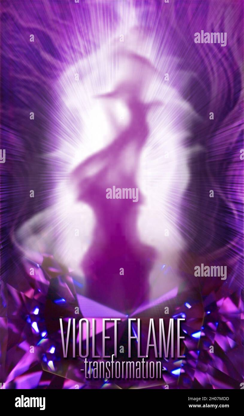 Die violette Flamme von Saint Germain (Göttliche Energie und Transformation) Stockfoto