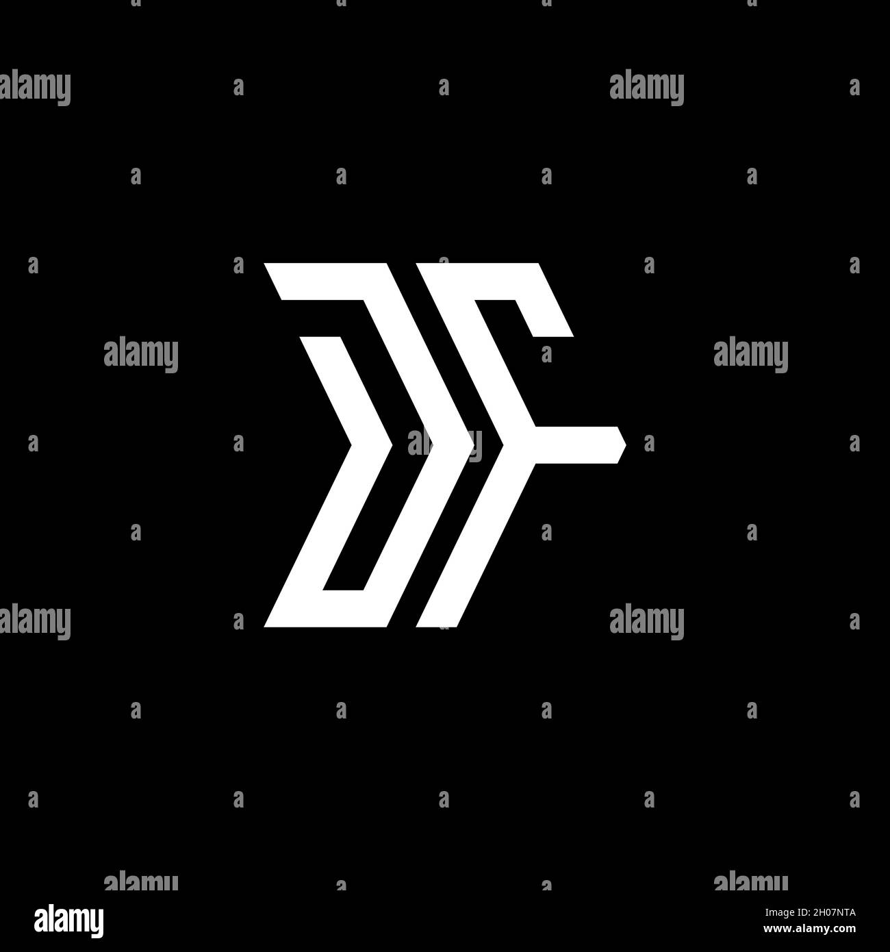 DF Monogram – Vorlage für geometrische Formen. Monogram Initial Design Vector auf isoliertem Hintergrund Stock Vektor