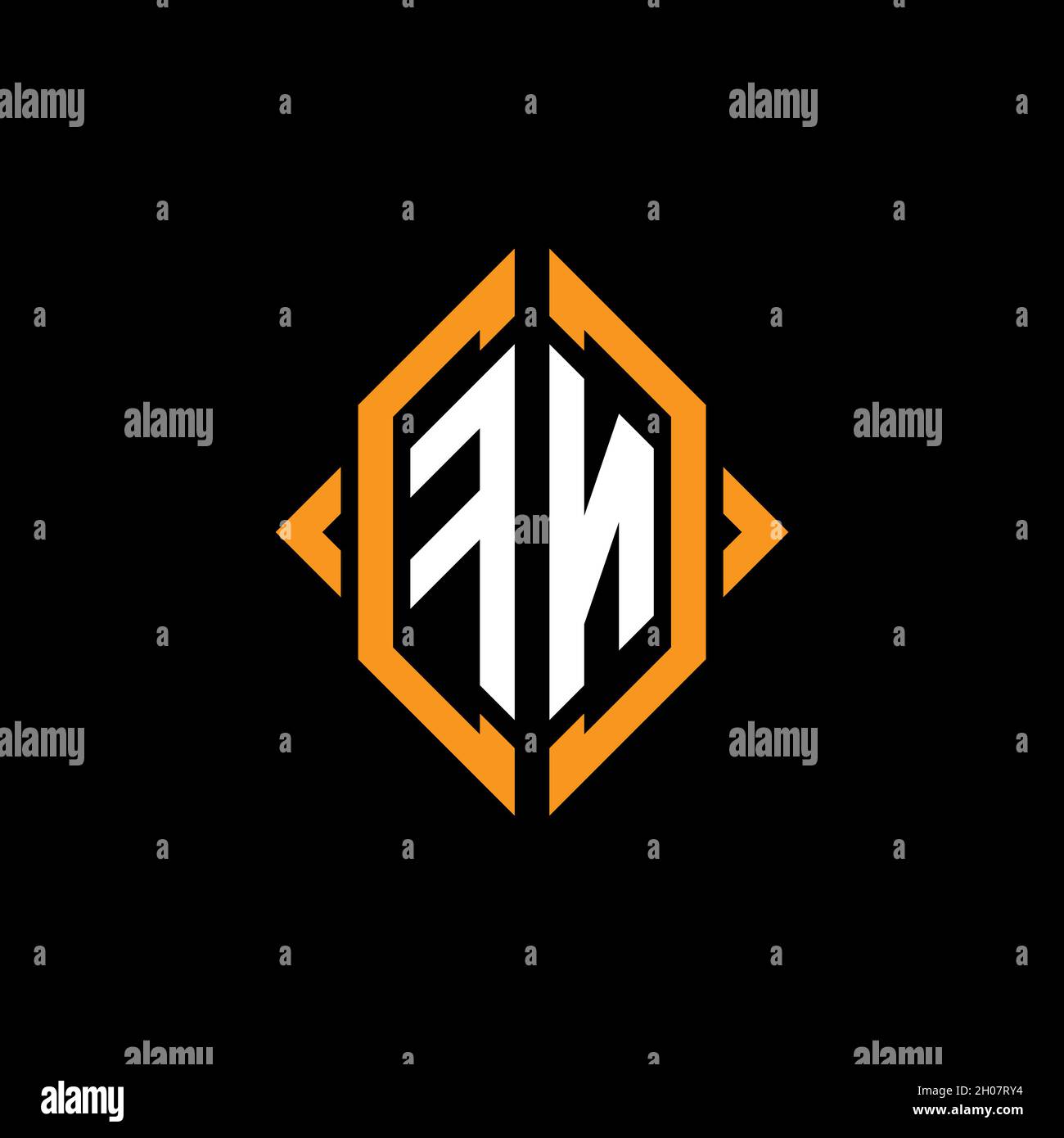 FS Monogram – Vorlage für geometrische Formen. Monogram Initial Design Vector auf isoliertem Hintergrund Stock Vektor