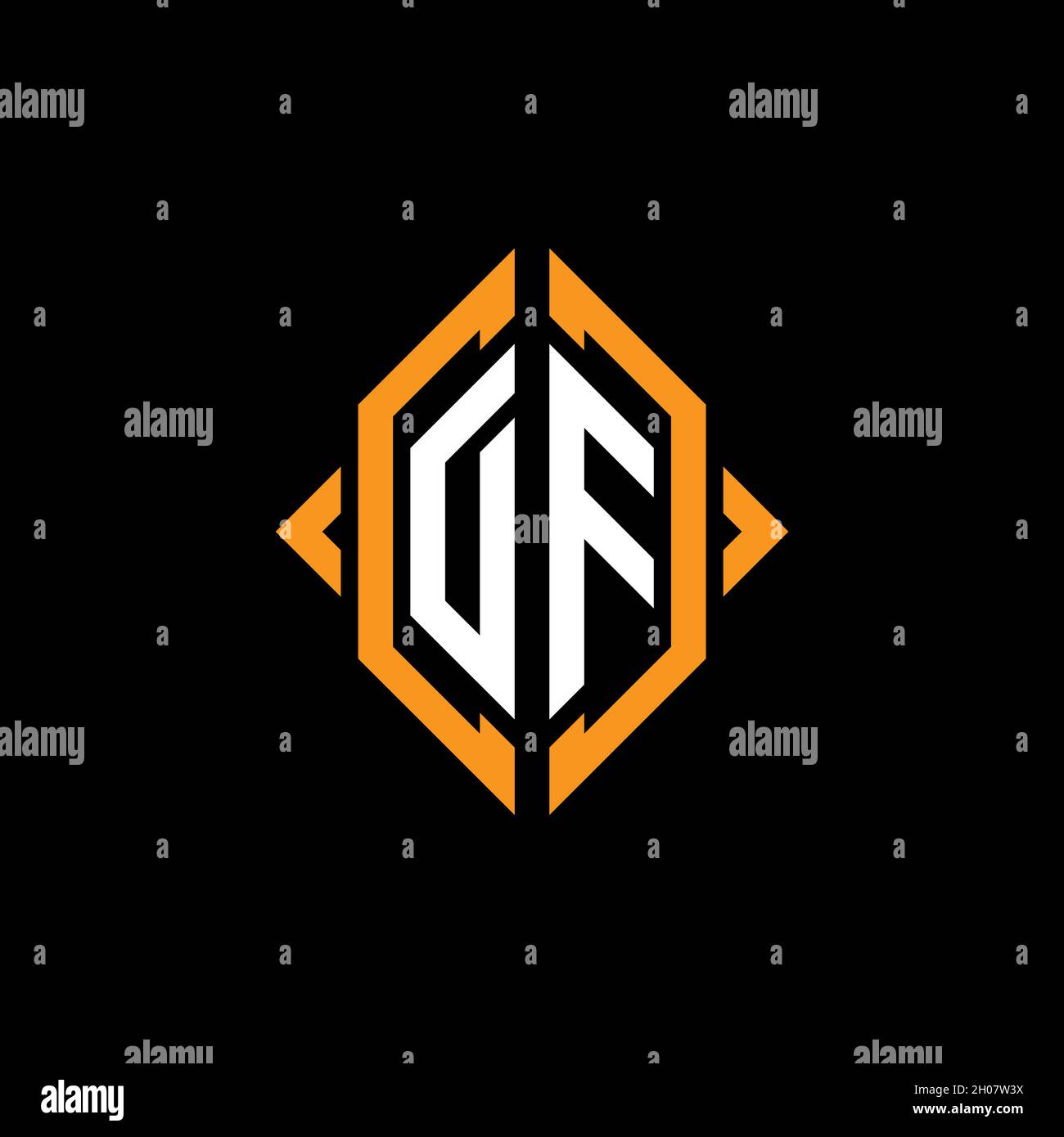 DF Monogram – Vorlage für geometrische Formen. Monogram Initial Design Vector auf isoliertem Hintergrund Stock Vektor