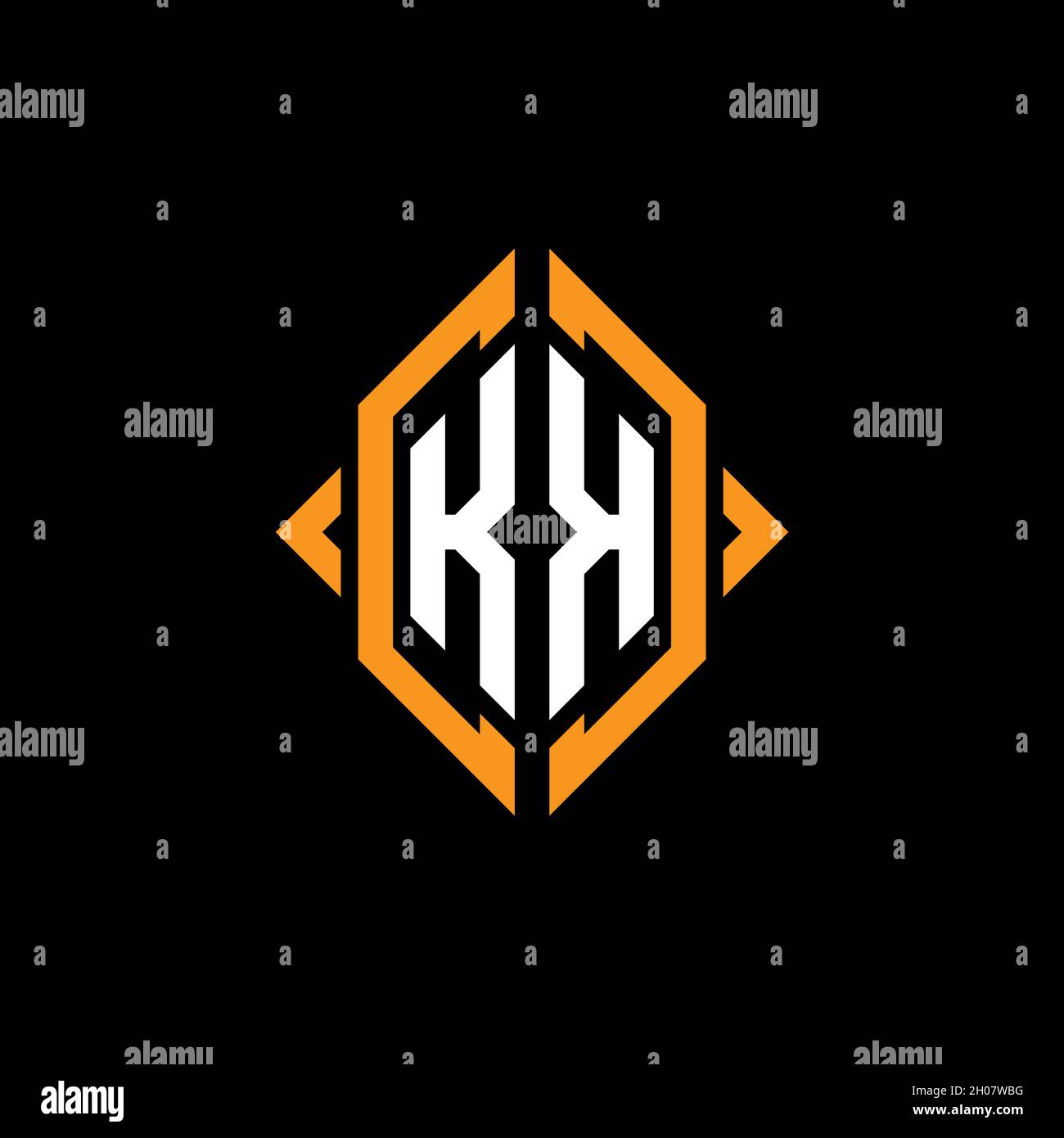 KK Monogram geometrische Form Stilvorlage. Monogram Initial Design Vector auf isoliertem Hintergrund Stock Vektor