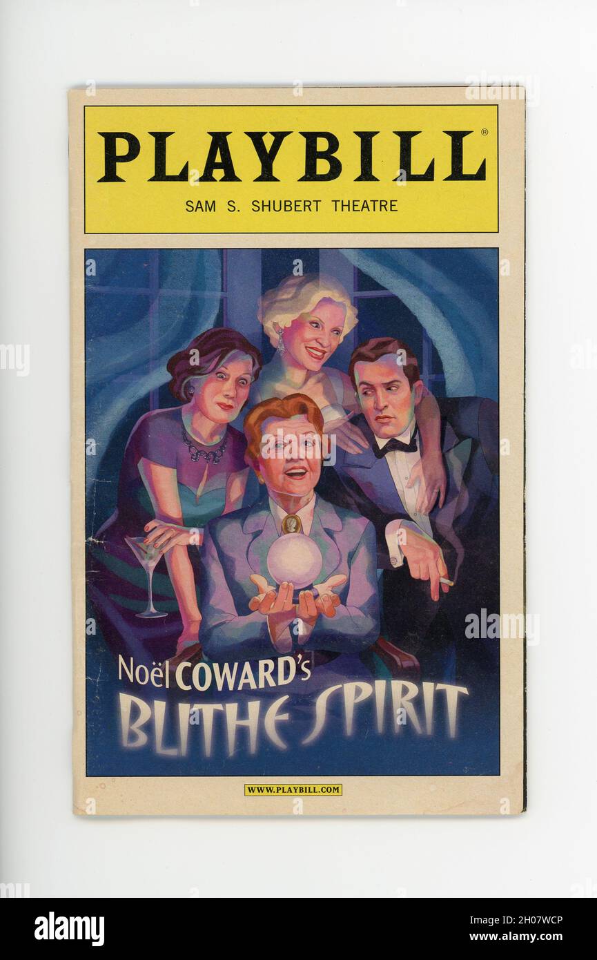 2009 Playbill für das Broadway-Stück „Blitthe Spirit“ im Shubert Theater in New York City, USA Stockfoto