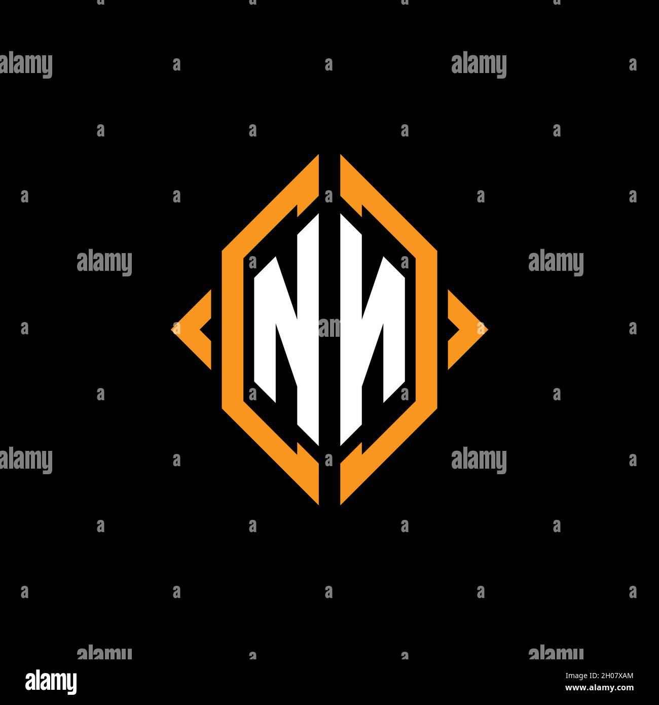 NN Monogram – Vorlage für geometrische Formen. Monogram Initial Design Vector auf isoliertem Hintergrund Stock Vektor