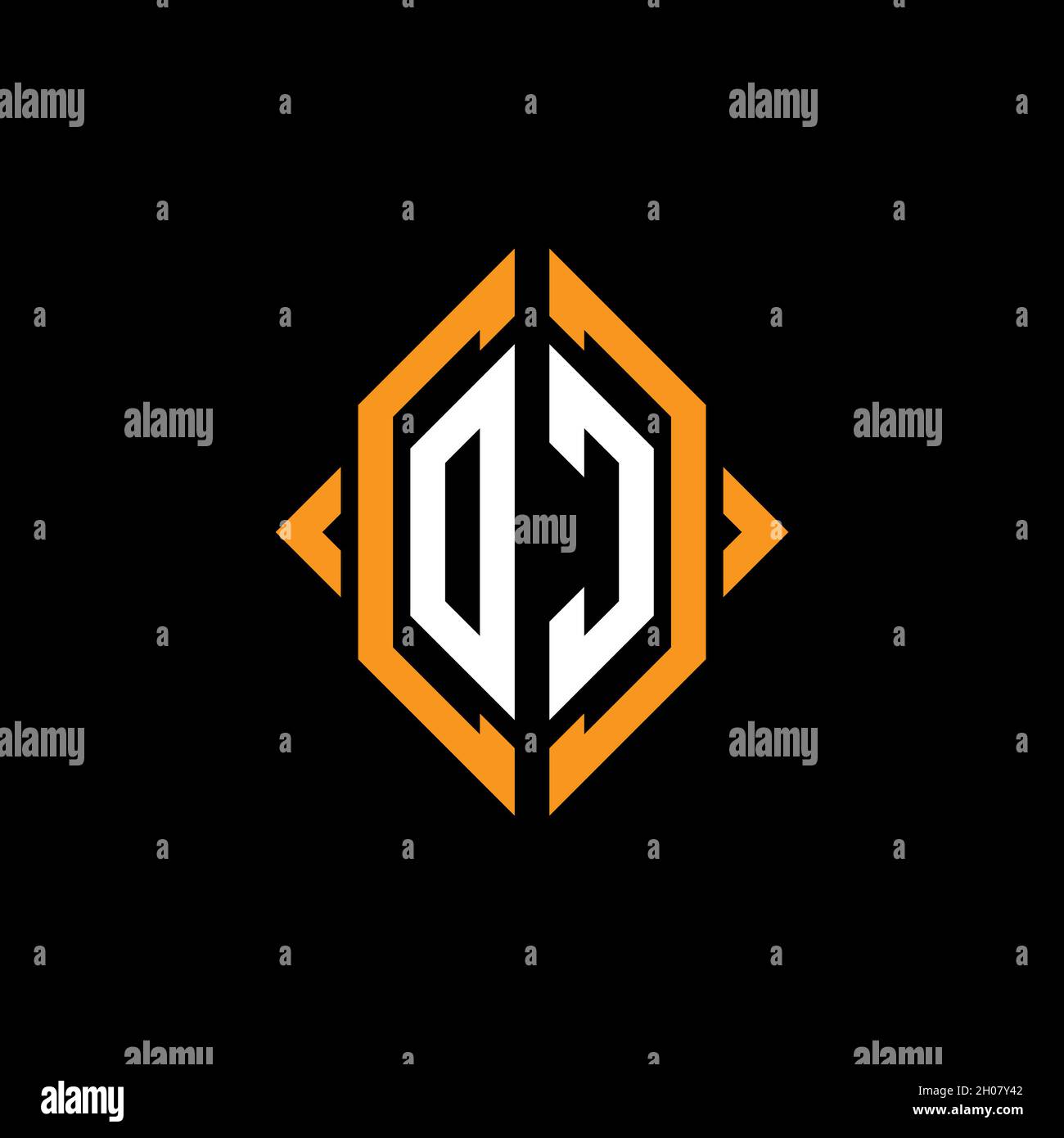OC Monogram – Vorlage für geometrische Formen. Monogram Initial Design Vector auf isoliertem Hintergrund Stock Vektor