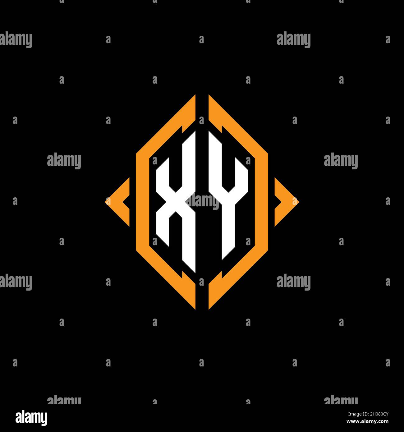 XY Monogram – Vorlage für geometrische Formen. Monogram Initial Design Vector auf isoliertem Hintergrund Stock Vektor
