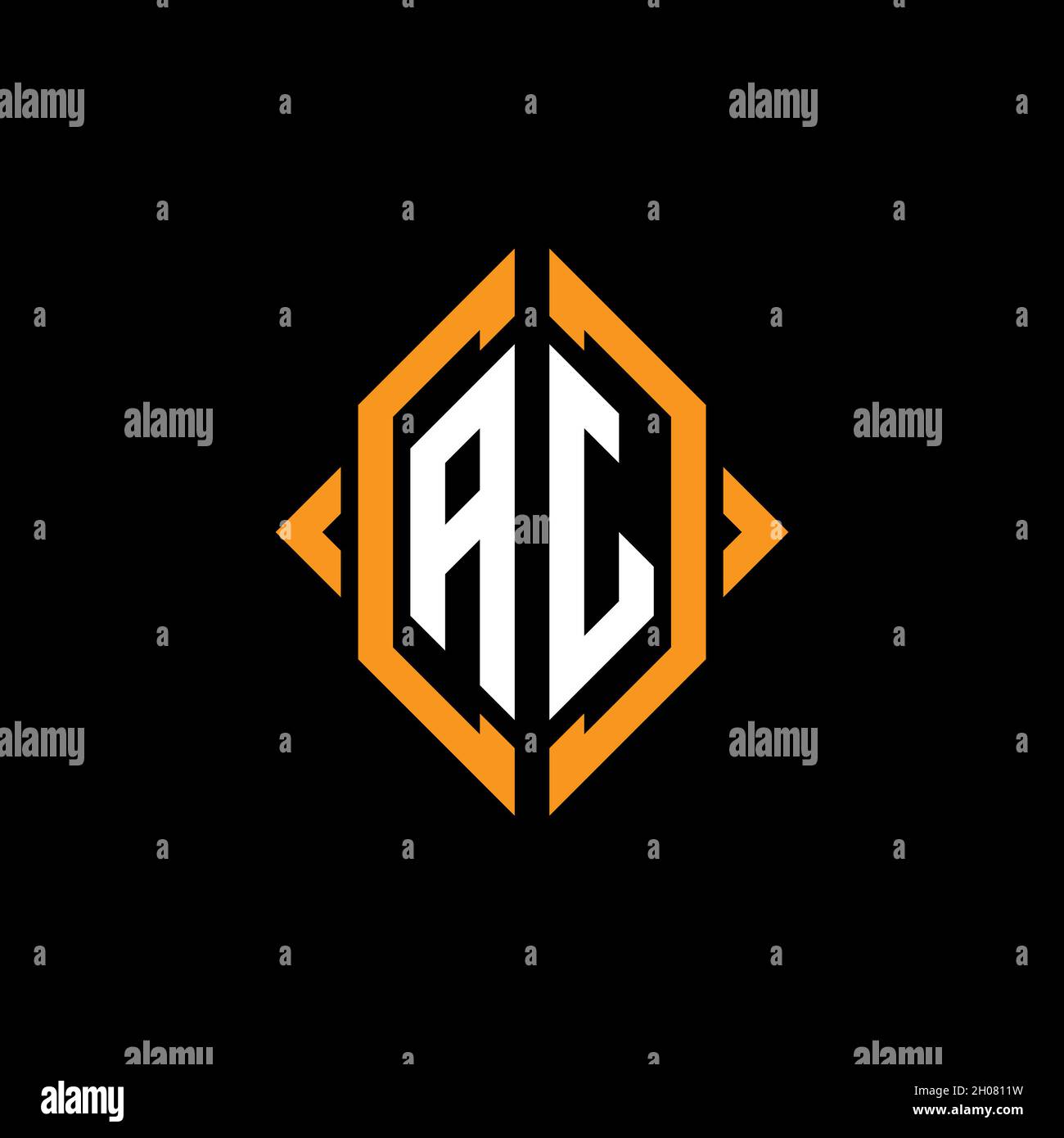 AJ Monogram – Vorlage für geometrische Formen. Monogram Initial Design Vector auf isoliertem Hintergrund Stock Vektor
