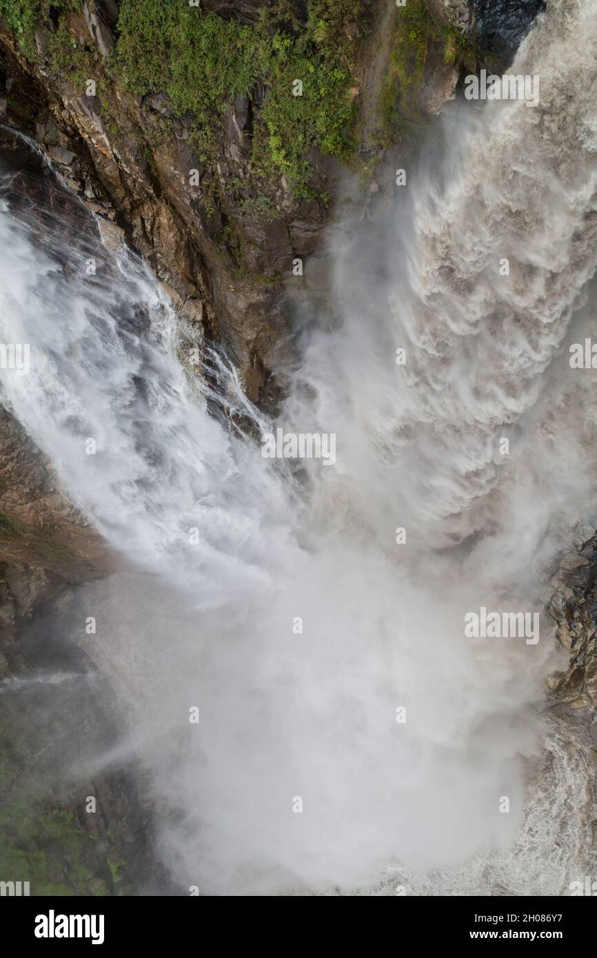 Agoyan fällt auf den Fluss Pastaza in Ecuador Stockfoto